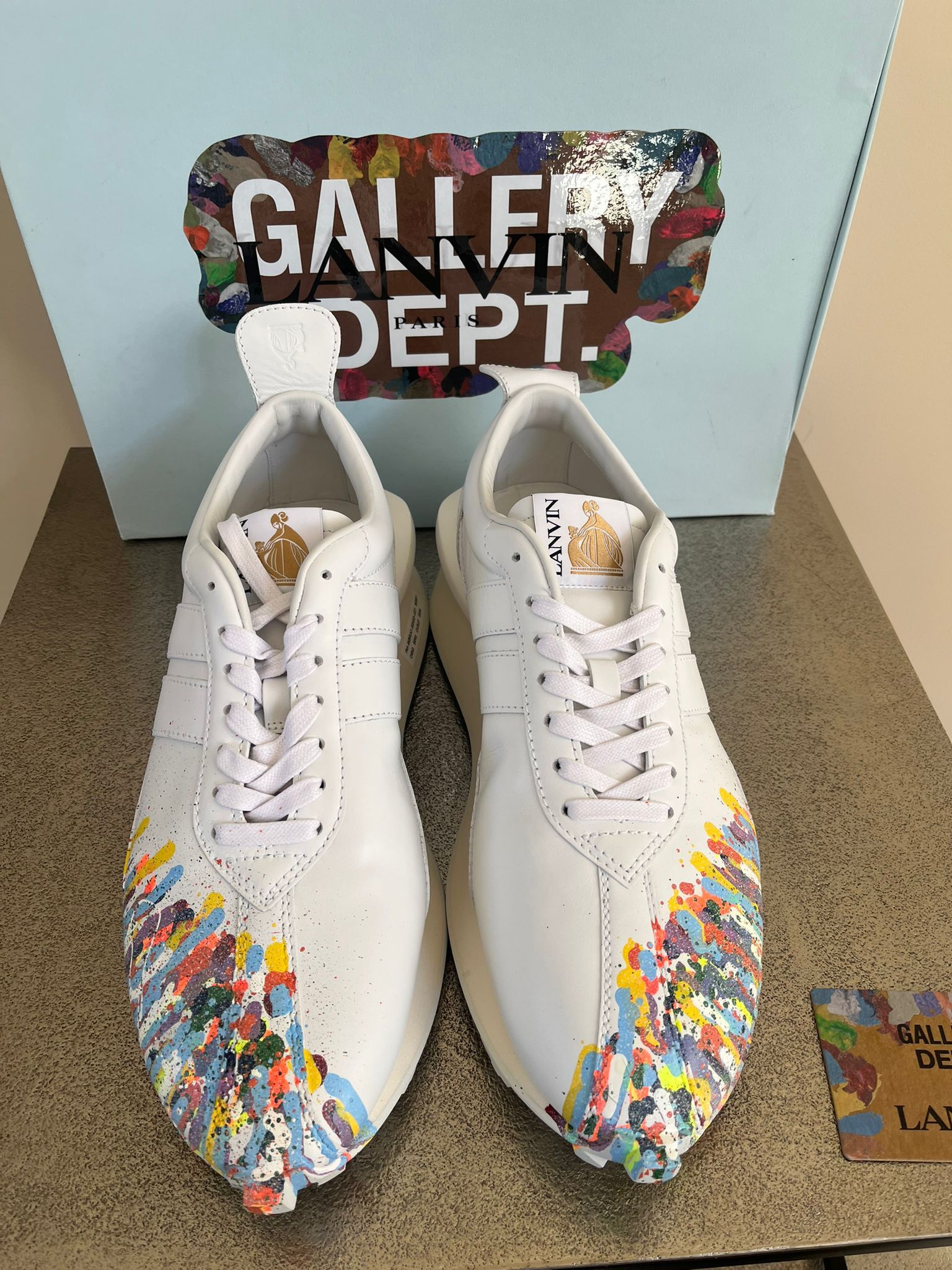 Gallery Dept. × Lanvin Paint Splatter Bump Sneakers in White Size US 12 / EU 45 - 6 Thumbnail
