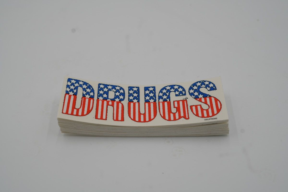Supreme × Vintage Supreme Drugs Sticker Authentic Brand New FW24 (5pcs) Size ONE SIZE - 1 Thumbnail