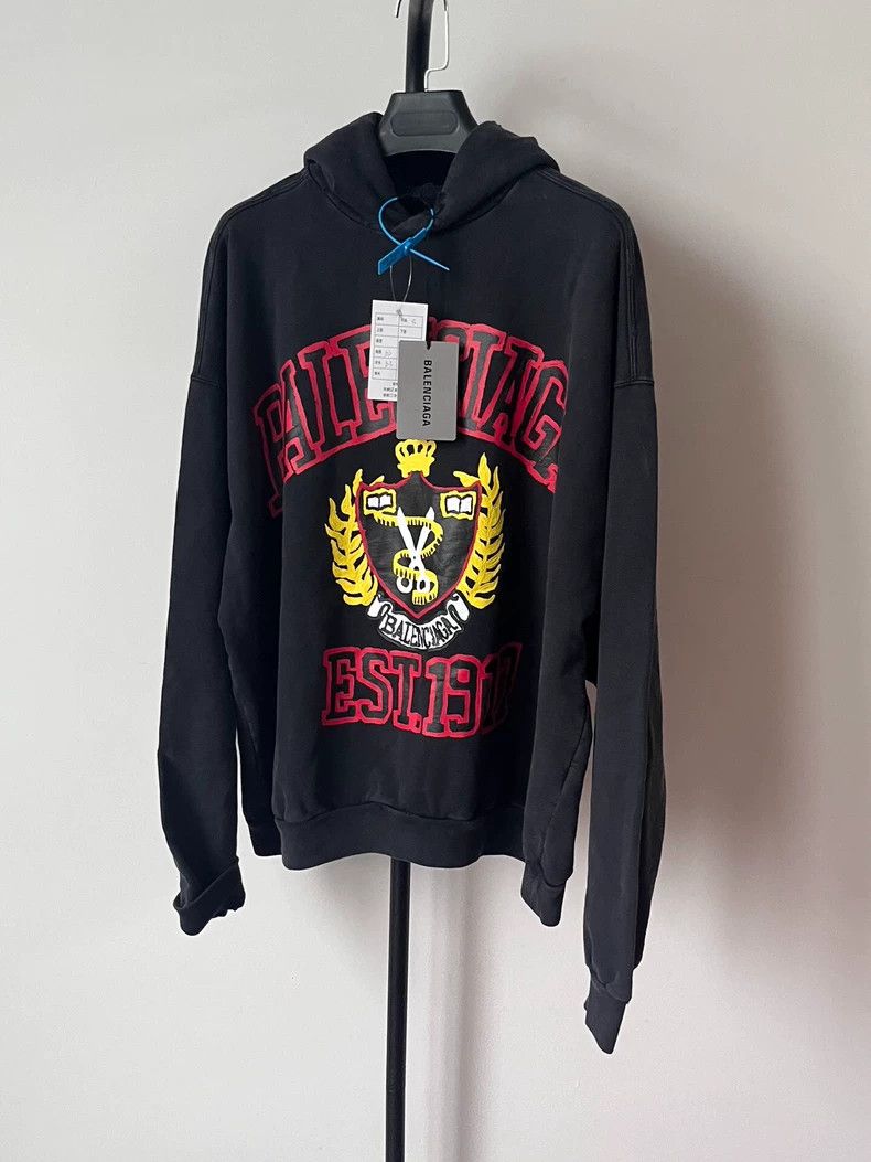 Balenciaga Letter-print casual hooded sweatshirt