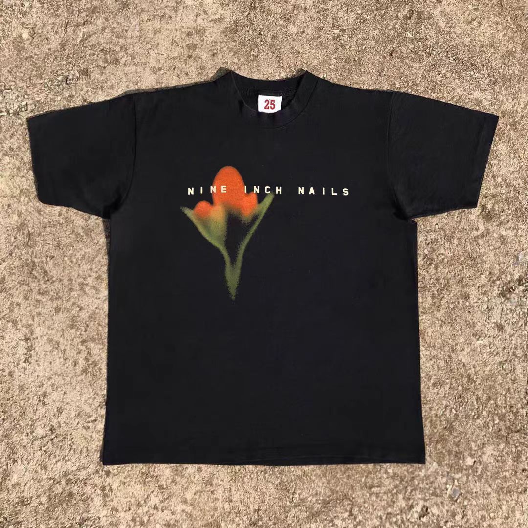 Japanese Brand × Vintage Black casual retro street rose print t-shirt Size US L / EU 52-54 / 3 - 1 Thumbnail