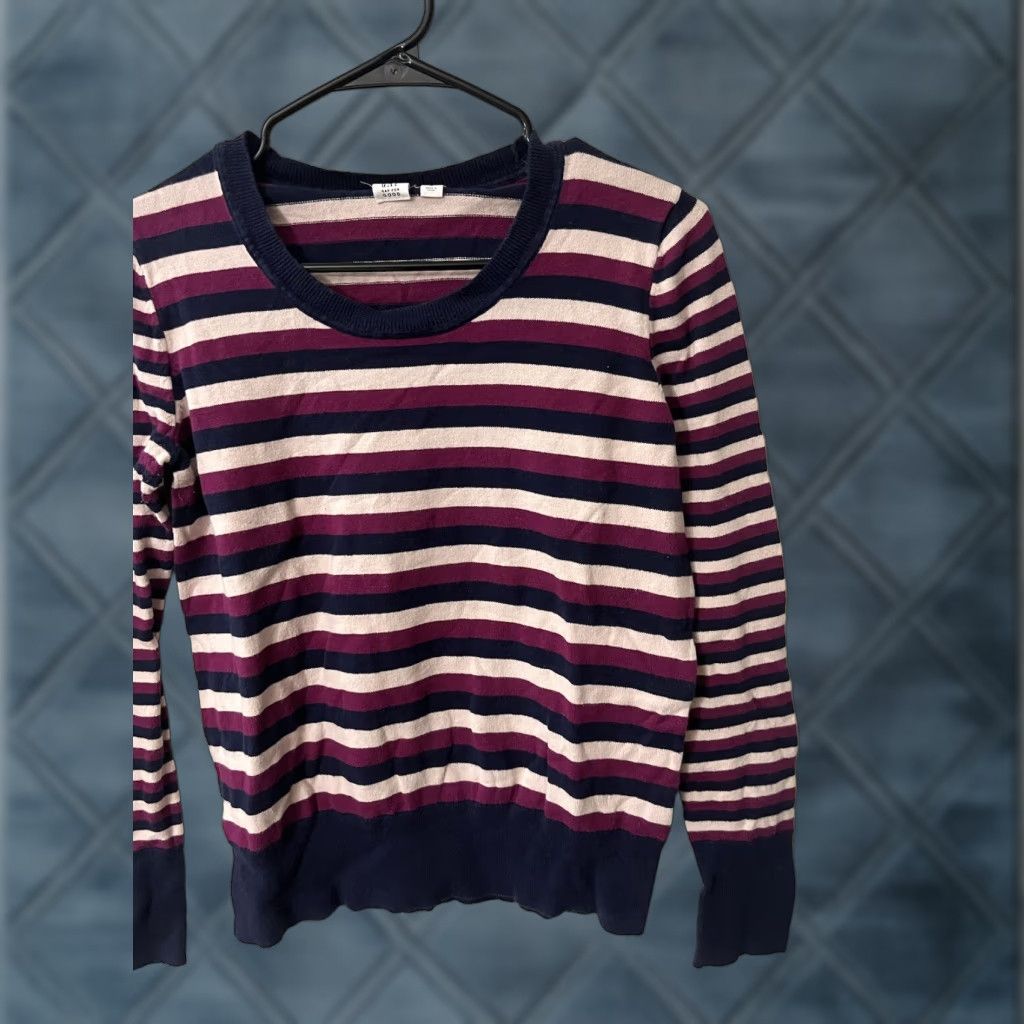 Gap GAP Women Sweater Crew Neck Multicolor Stripe Raglan Sleeve Knit Pullover Size S Size S / US 4 / IT 40 - 1 Thumbnail