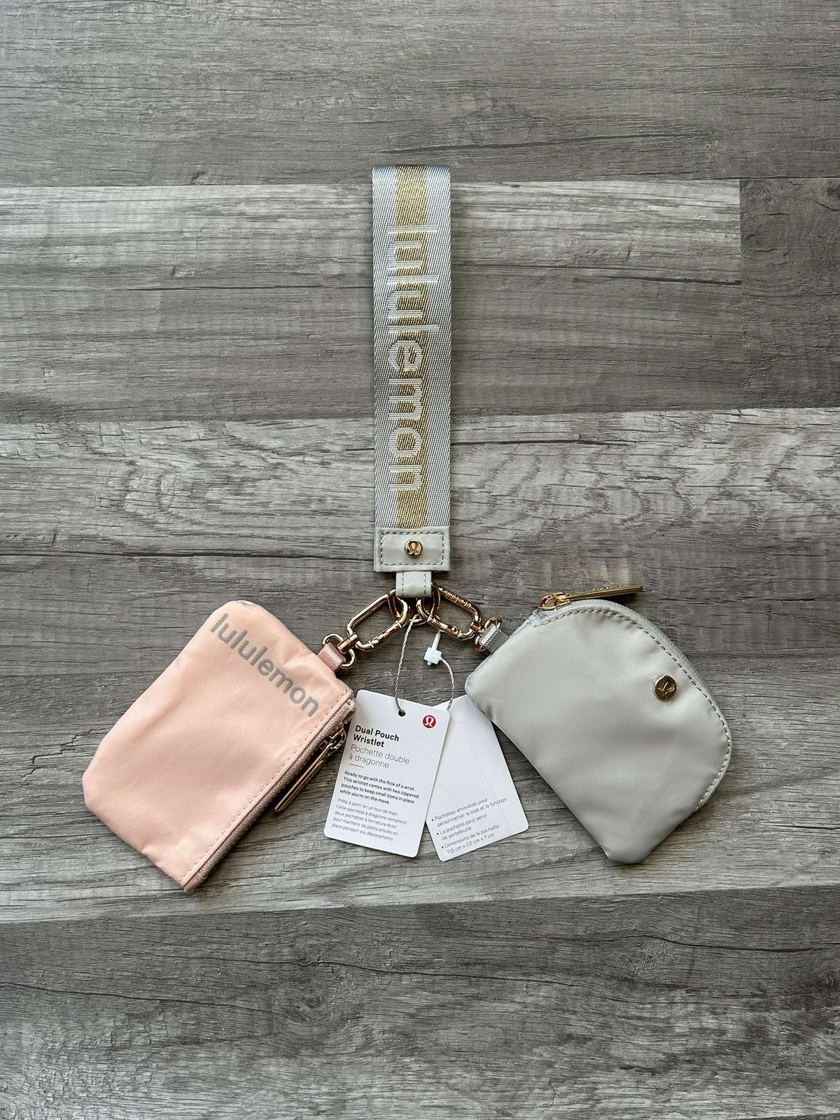Lululemon Lululemon Dual Pouch Wristlet Peach and Gray New With Tags Size ONE SIZE - 1 Thumbnail