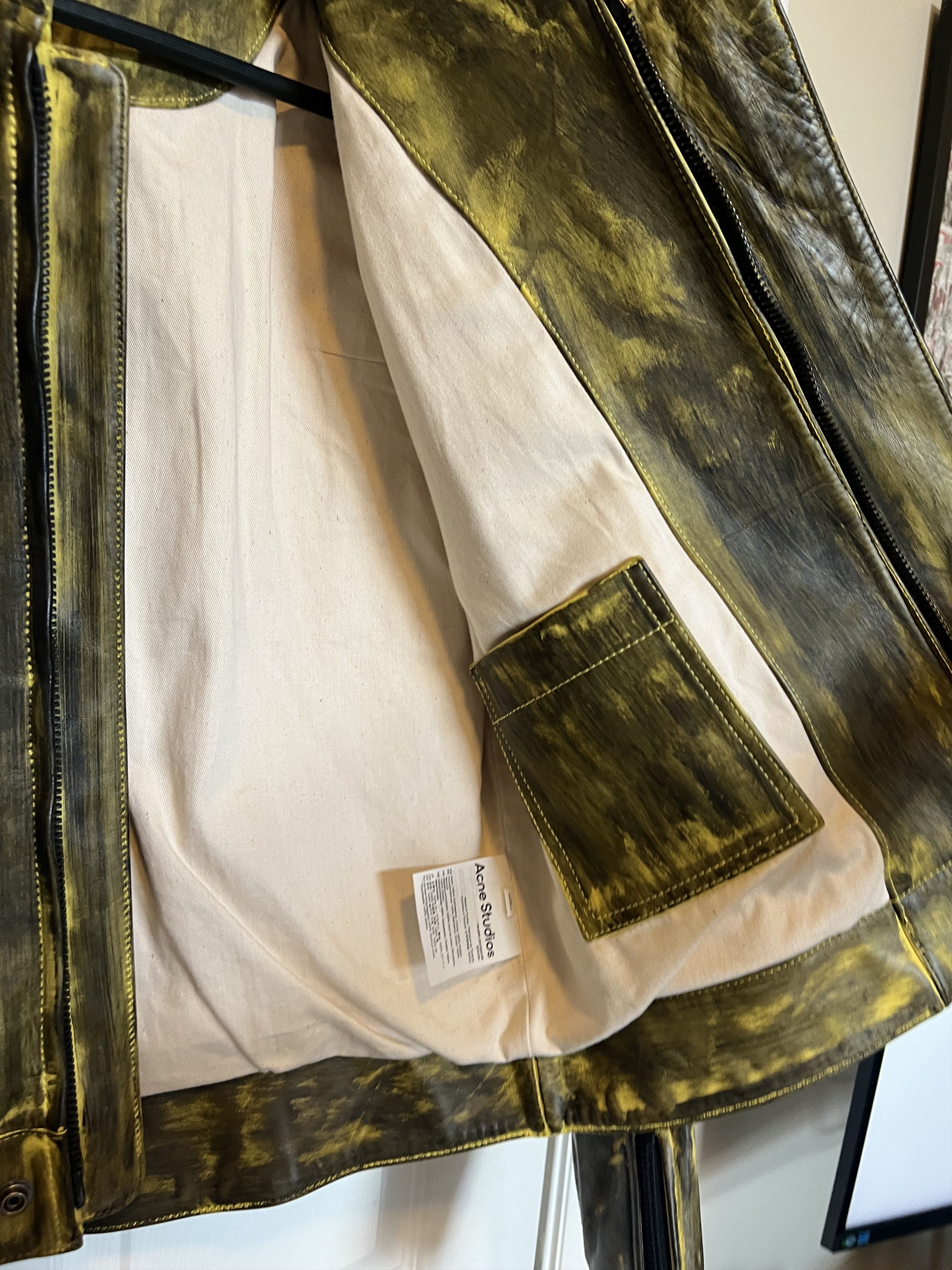 Acne Studios Acne Studios FW22 Hand Painted Yellow Leather Jacket sz 48 Size US M / EU 48-50 / 2 - 4 Thumbnail