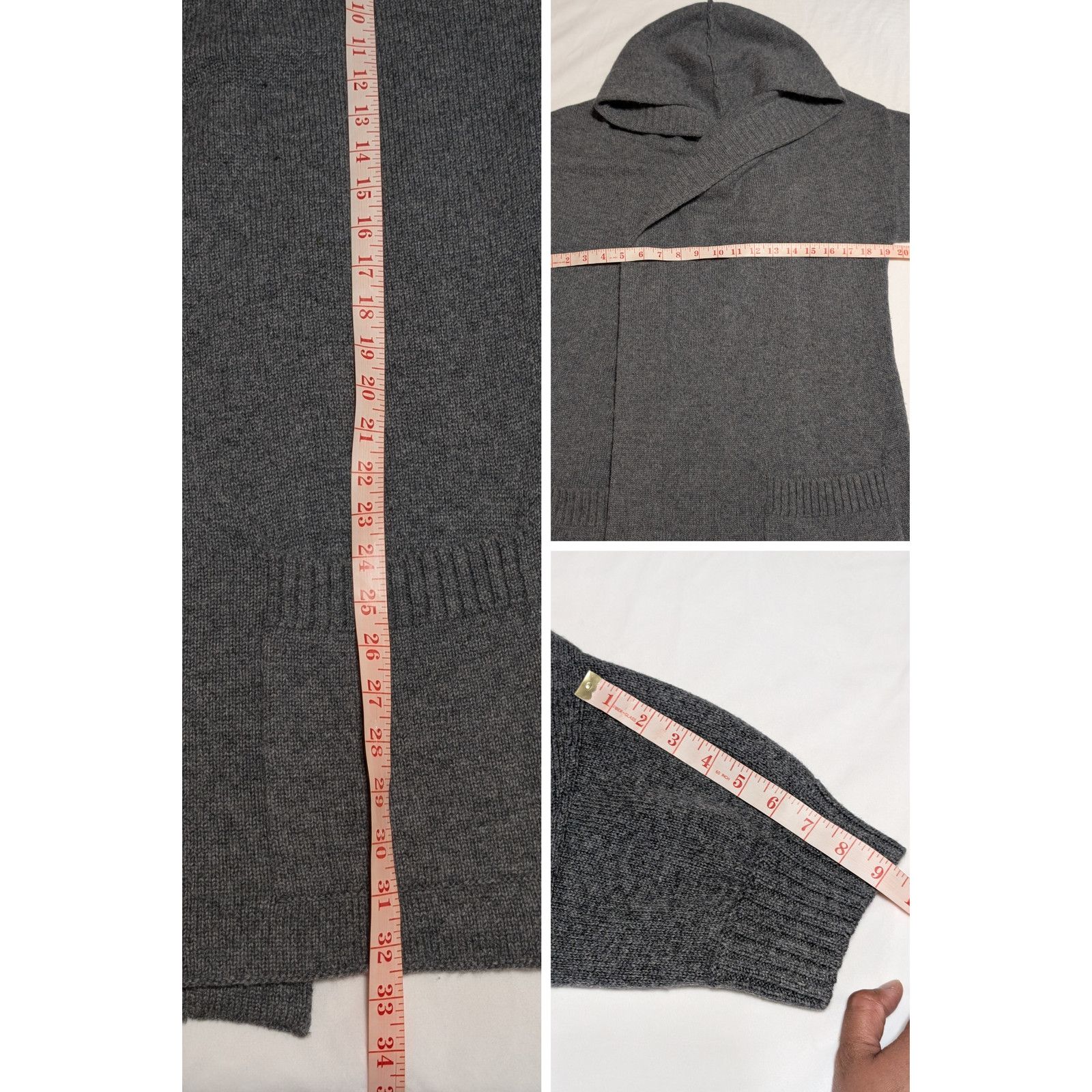 Vince Vince Gray Hooded Knit Cardigan Size Small Womens Sweater Size S / US 4 / IT 40 - 8 Thumbnail