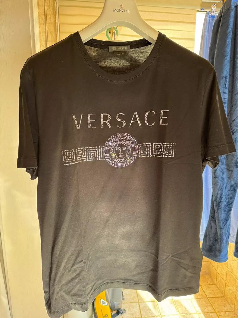 Versace Versace Black crew neck short sleeves Size US XL / EU 56 / 4 - 1 Thumbnail