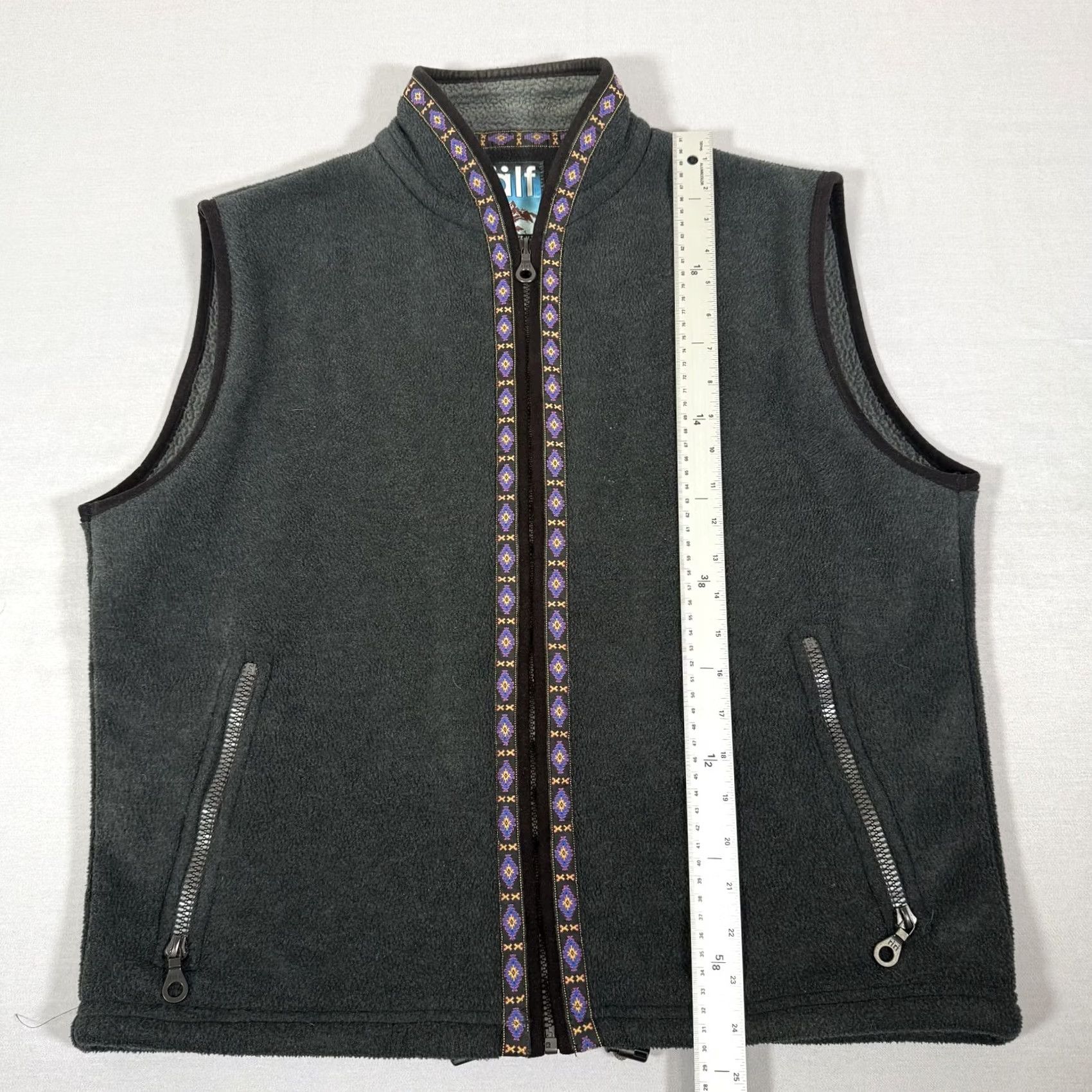 Vintage Kuhl Mens Vest Gray Fleece Zip Front Outdoor 90s Älf Stand Collar Pockets Short Length Size US L / EU 52-54 / 3 - 5 Thumbnail