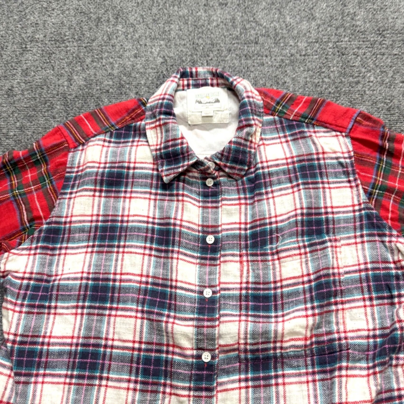 American Eagle Outfitters American Eagle Outfitters Dress Shirt Men M Button Up Plaid Cotton Multicolor Size 40R - 6 Thumbnail