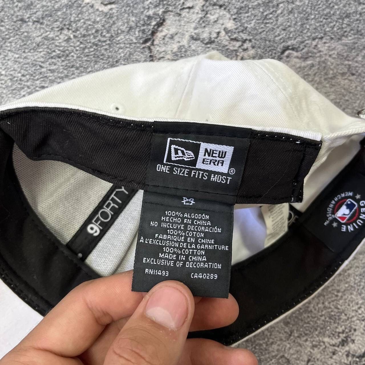 New Era Vintage New Era New York 9FORTY White Spell Out Baseball Hat Size ONE SIZE - 5 Thumbnail