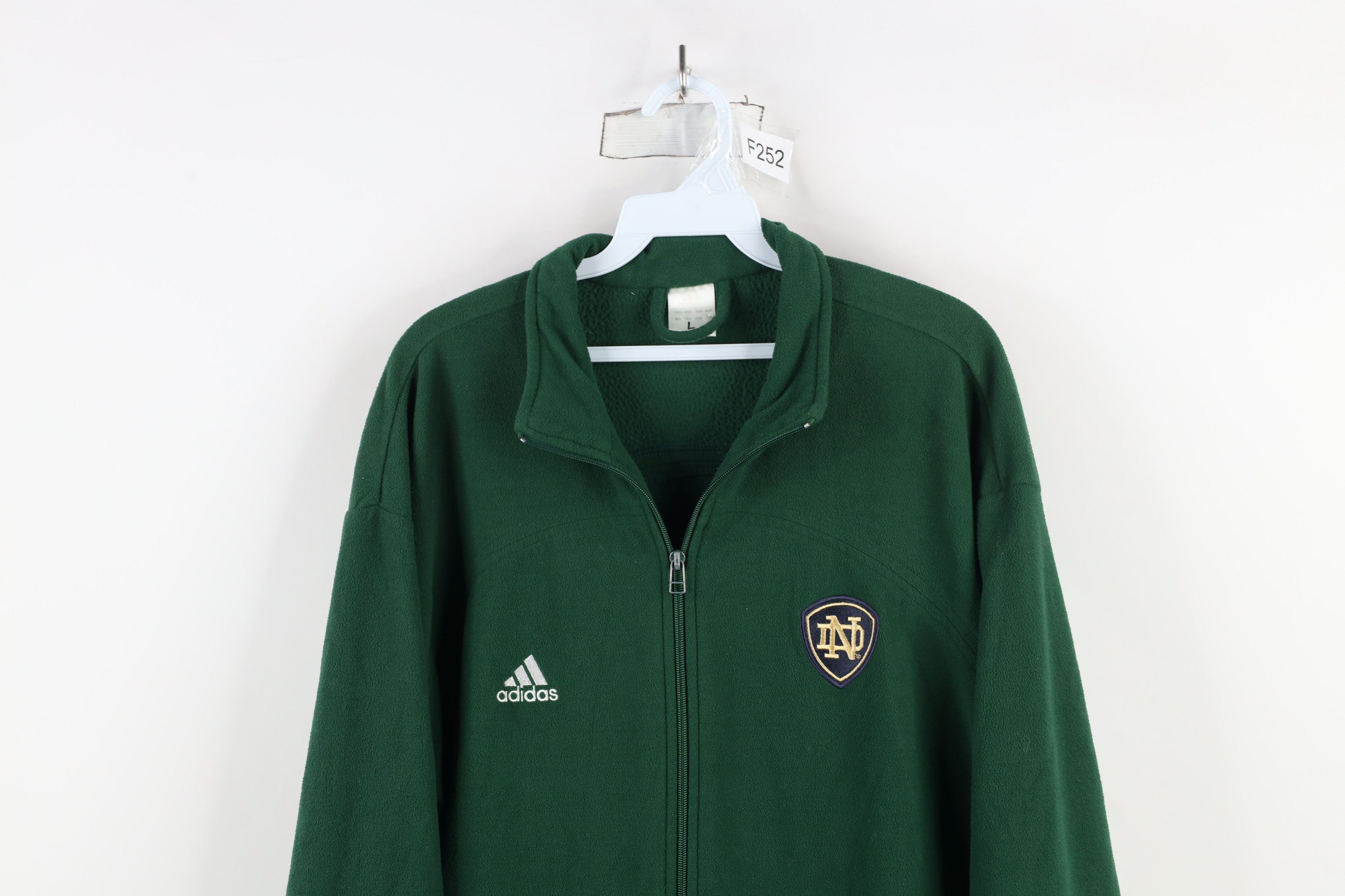 Adidas × Vintage Vintage Adidas Notre Dame University Football Fleece Jacket Size US L / EU 52-54 / 3 - 2 Thumbnail