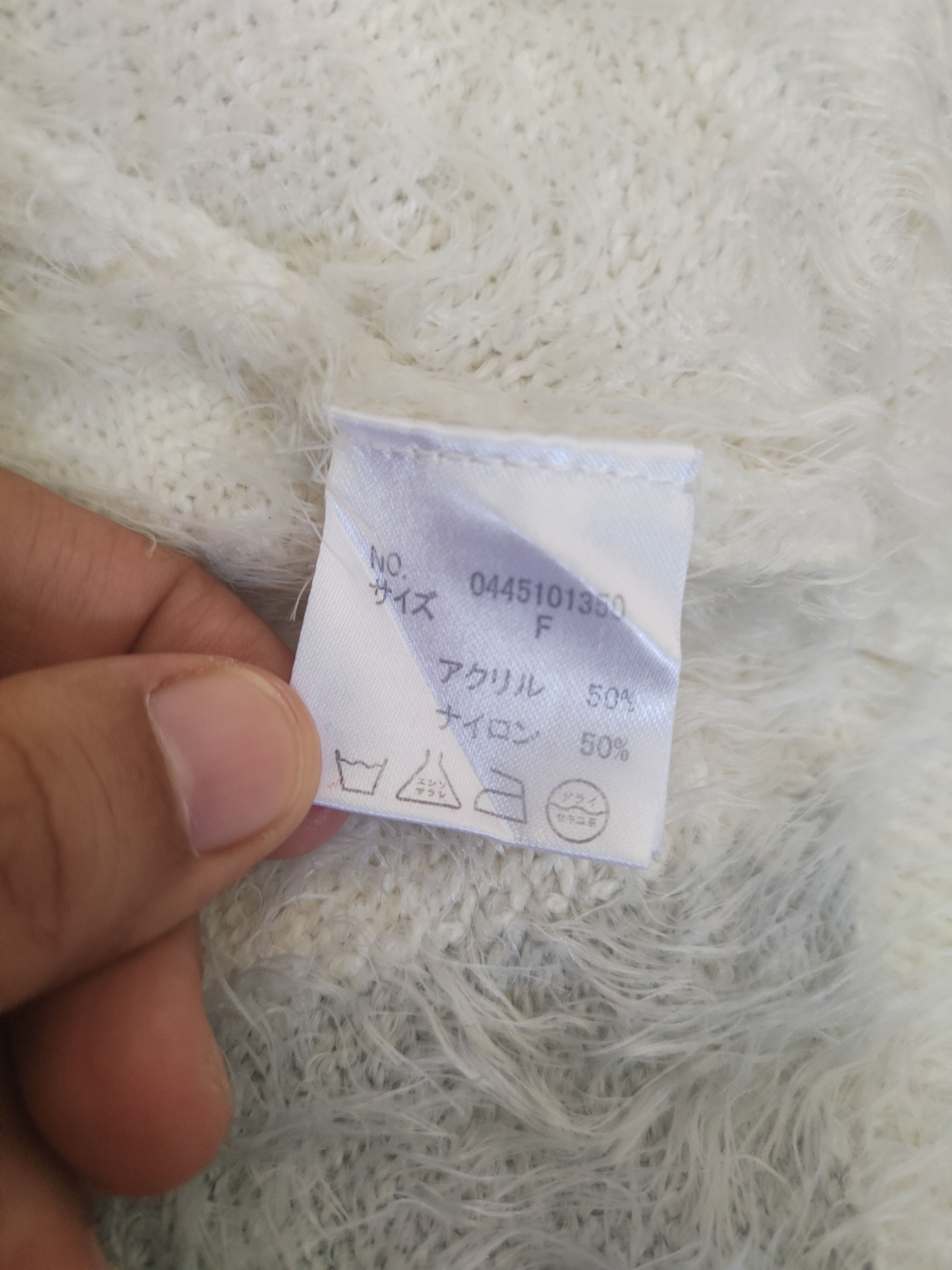 Japanese Brand DL Lip Service White Blue Gray Fur Mohair Knitwear #46-909 Size M / US 6-8 / IT 42-44 - 10 Thumbnail