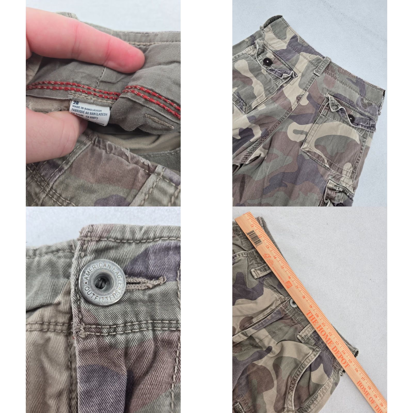 Vintage American Eagle Cargo Shorts 28 Green Camouflage Cargo Pocket Men Shorts Size US 28 / EU 44 - 8 Thumbnail