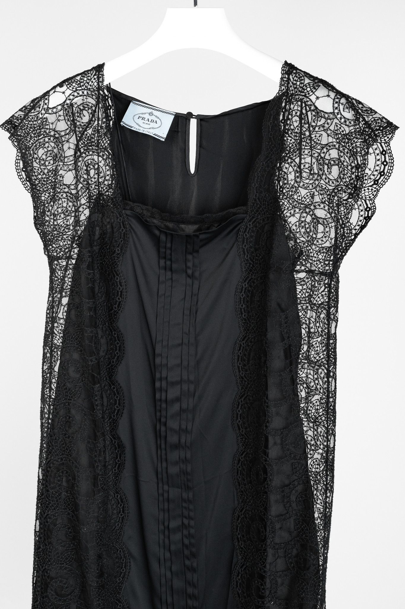 Prada Prada Black Satin Lace-Trim Slip Dress Size M / US 6-8 / IT 42-44 - 3 Thumbnail