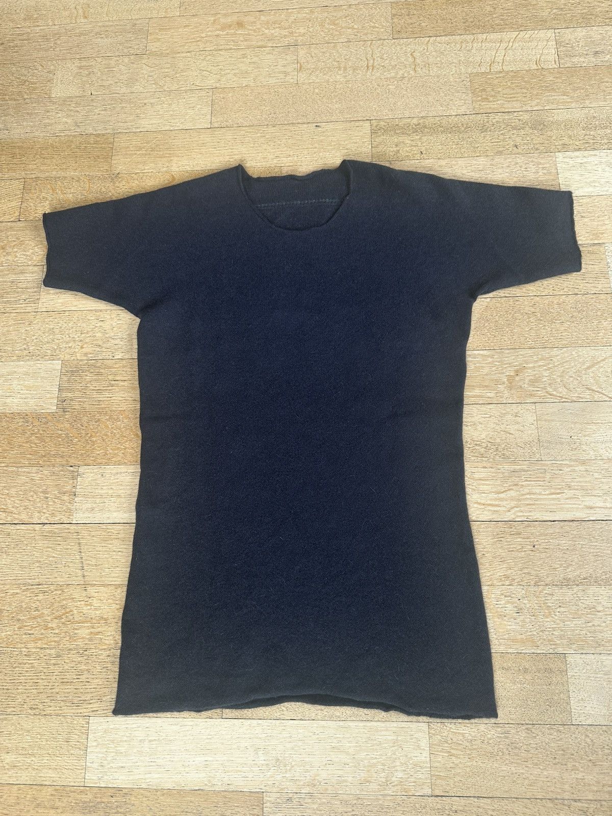 Wool and angora short sleeves sweater