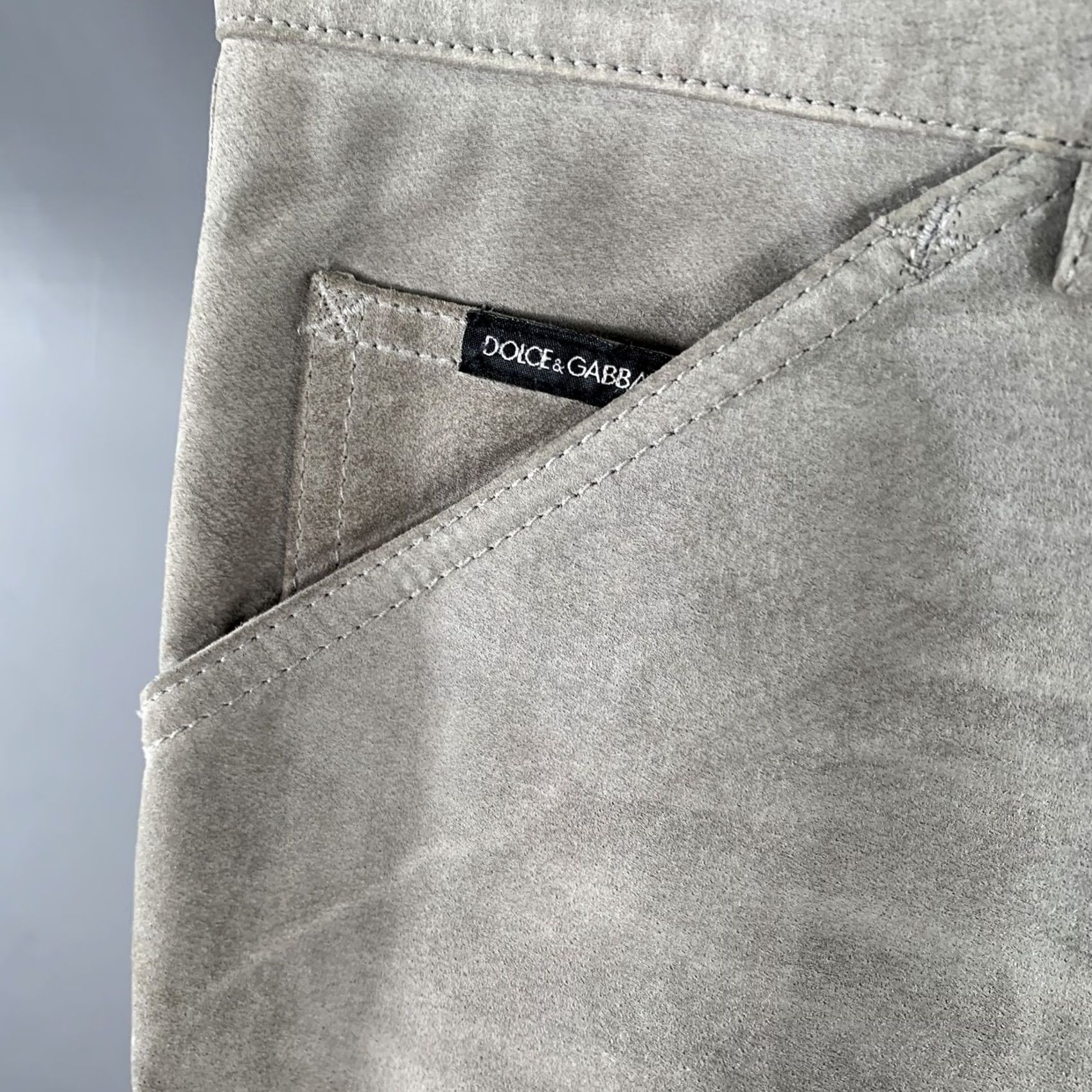 Dolce & Gabbana DOLCE & GABBANA Pants Size 32 Grey Suede Straight Casual Five Pockets Size US 32 / EU 48 - 5 Thumbnail