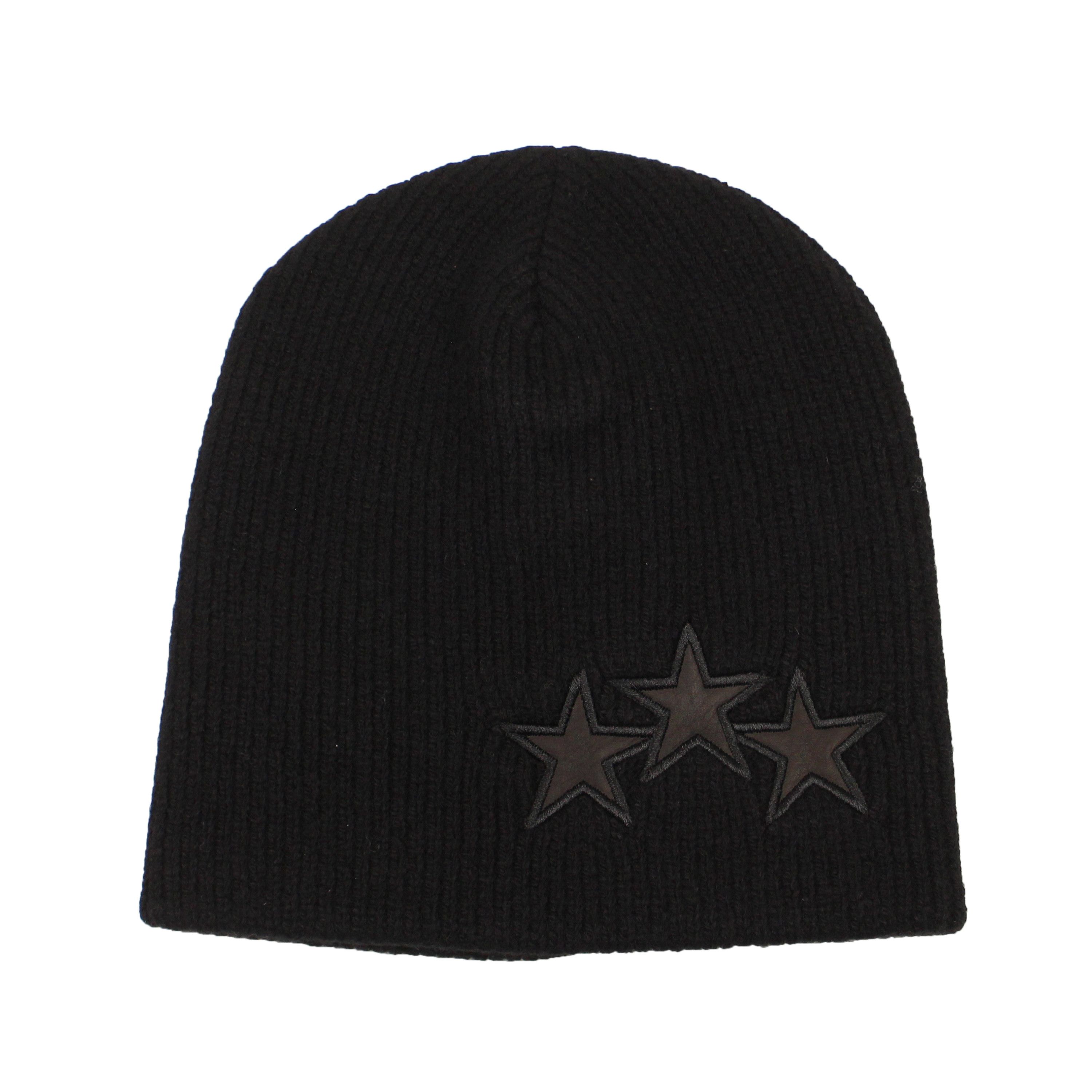 image of Amiri 3 Star Beanie Black&black Hats Size Os, Men's