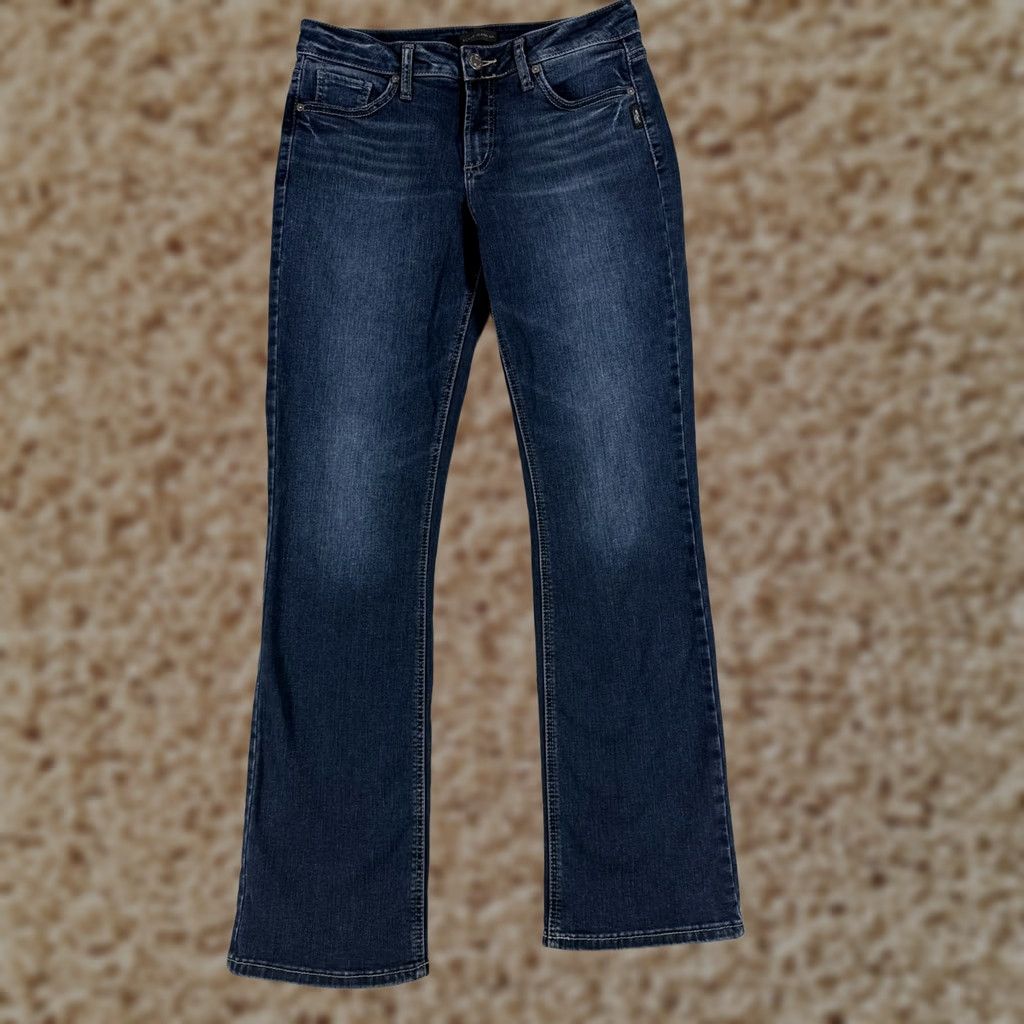 Silver Jeans Co. Silver Jeans Suki Blue Denim Bootcut Jeans Women 31x31 Embroidered 5-Pocket Cotton Blend Medium Wash Slim Distressed N/A Size 24" / US 00 / IT 34 - 1 Thumbnail