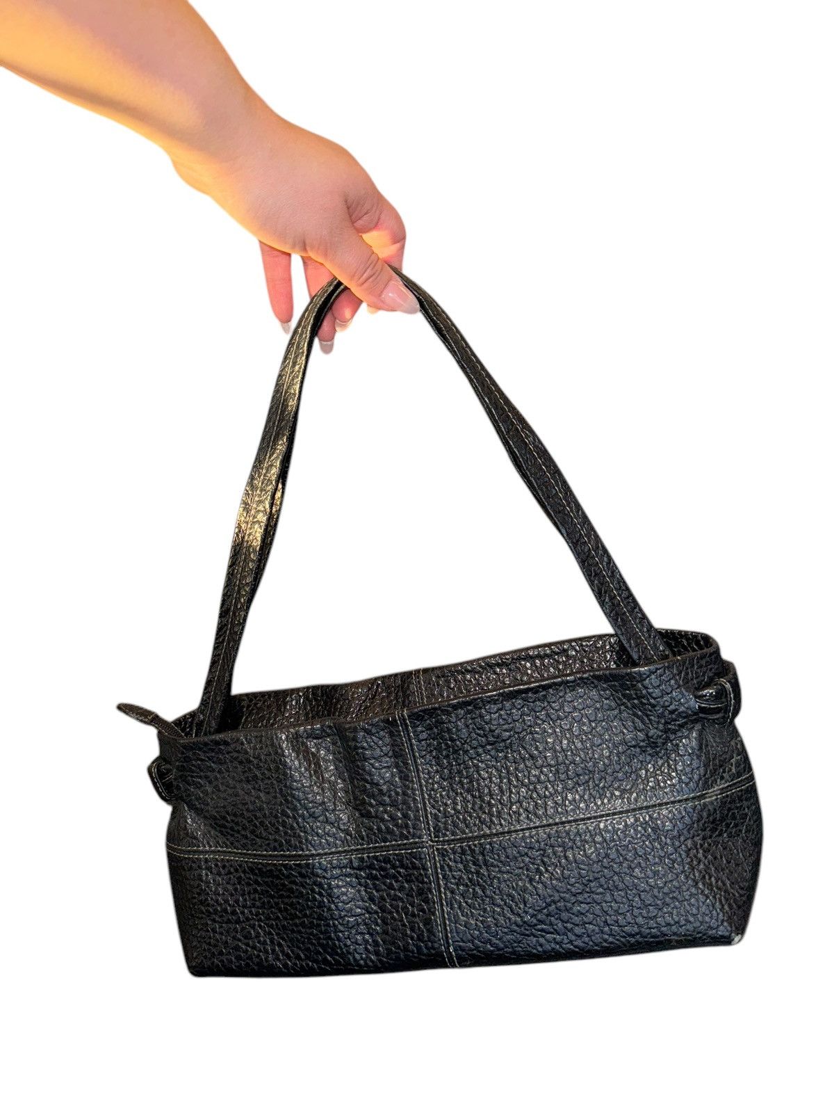Vintage Y2K VTG PLINIO VISONA PEBBLED LEATHER SHOULDER bag in black Size ONE SIZE - 1 Thumbnail