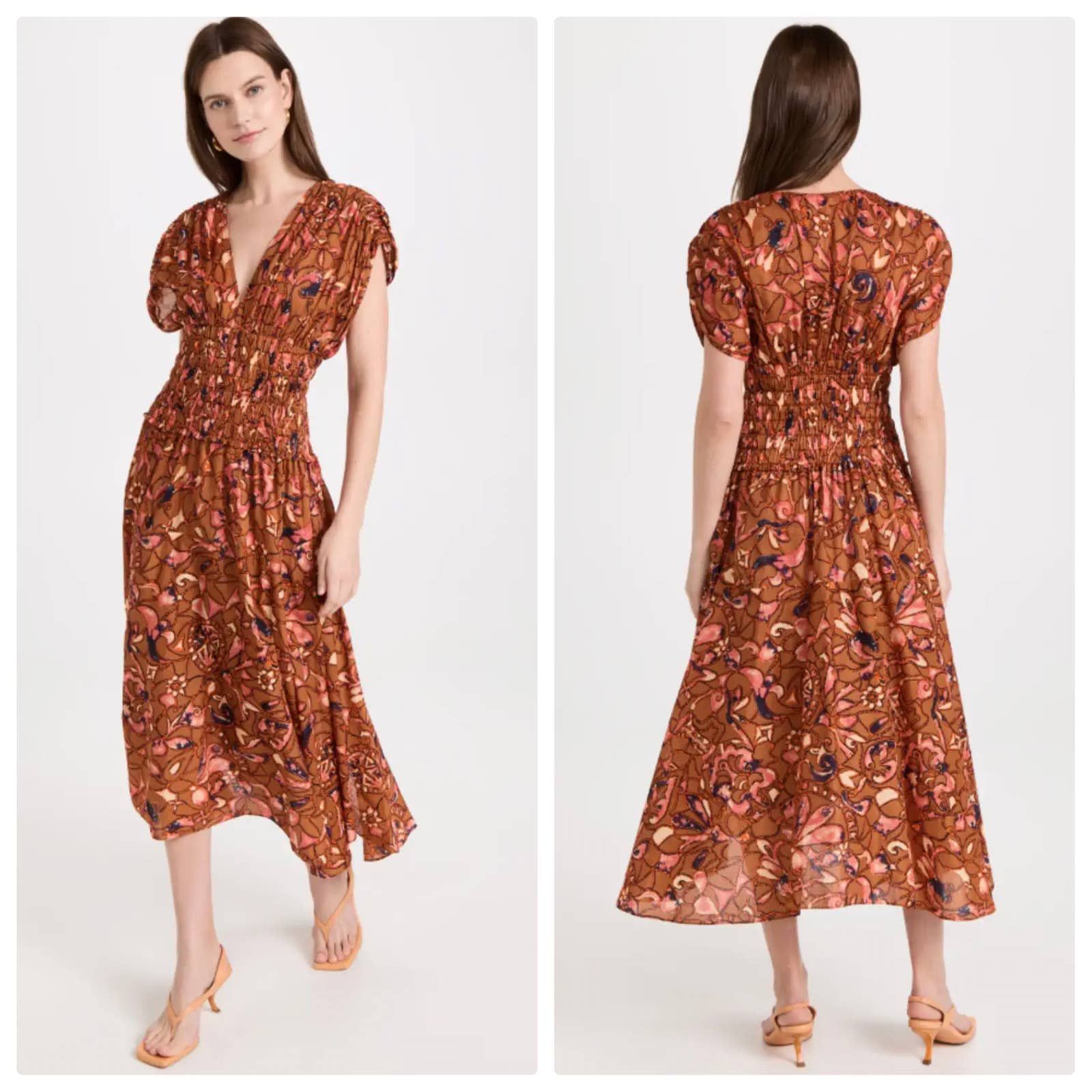 image of Alexander Lee Chang New A.l.c. Lucia Dress Bronze Tone Multi in Brown, Women's (Size Small)