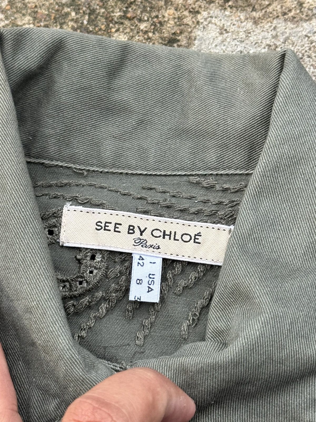 Chloe Chole Army Denim Jacket Size M / US 6-8 / IT 42-44 - 7 Thumbnail
