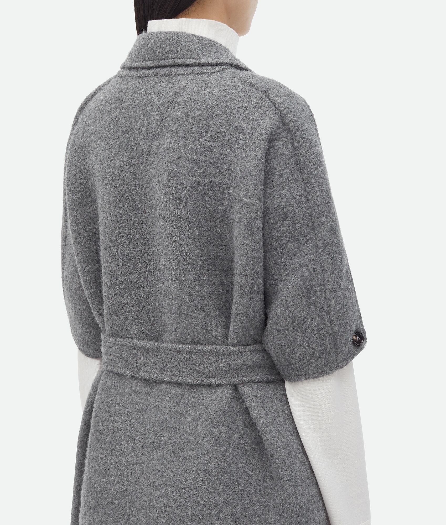 Bottega Veneta o1n1vont0325 Wool And Cashmere Sleeveless Coat in Grey Size S / US 4 / IT 40 - 6 Thumbnail