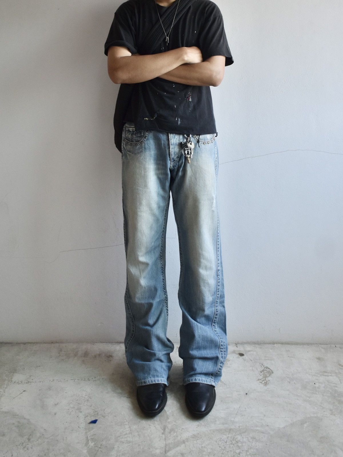 Japanese Brand IKKA Denim Flared Jeans Size US 34 / EU 50 - 6 Thumbnail