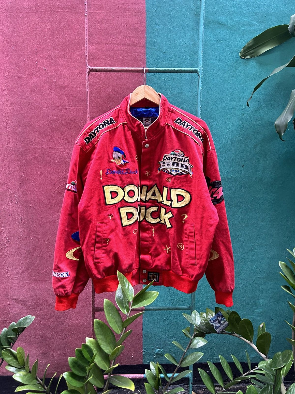 Disney 90s vintage Donald Duck JH Design Racing Jacket | Grailed