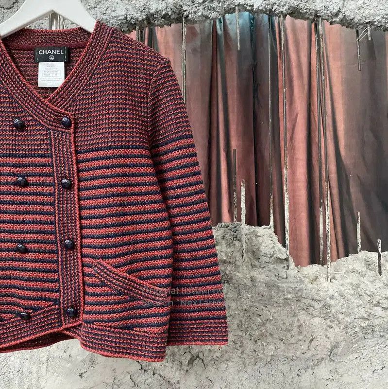 Chanel Chanel Red and Brown Striped Jacket . Size XXS / US 00 / IT 34 - 4 Thumbnail