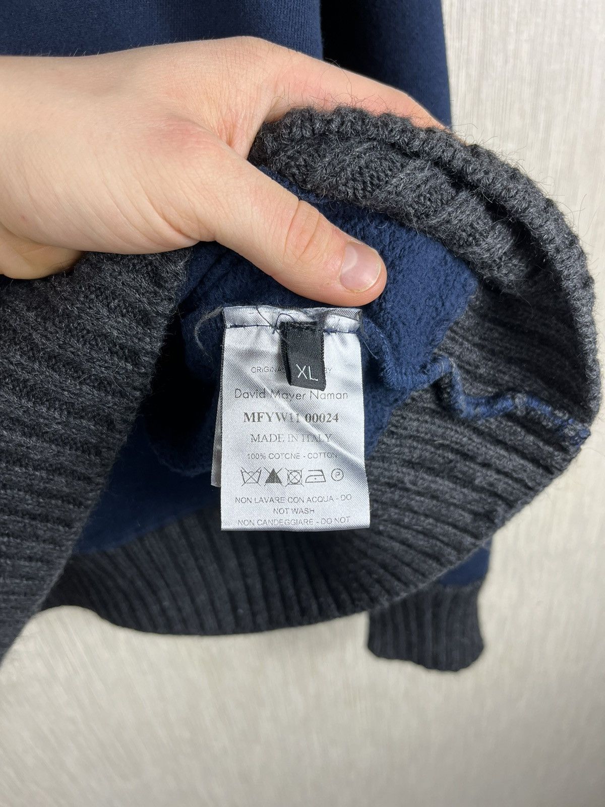 DAVID NAMAN David Mayer Naman hybrid wool cotton knit hoodie button up Size XL / US 12-14 / IT 48-50 - 18 Thumbnail