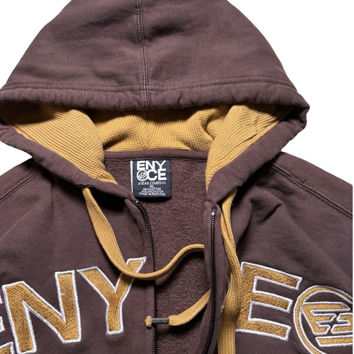 Enyce Vintage Enyce Hoodie XL Brown Full Zip Y2K Streetwear Hip Size US XL / EU 56 / 4 - 3 Thumbnail