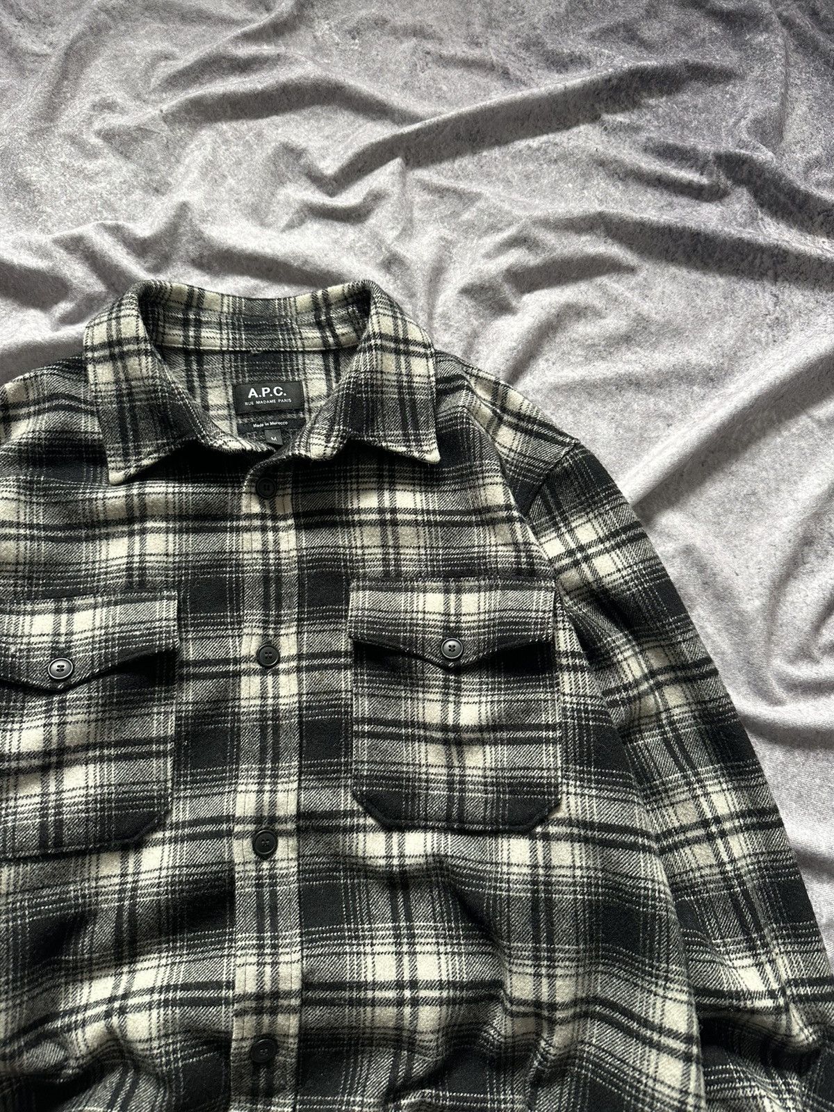 A.P.C. A.P.C. Rue Madam Paris Button-Up Flannel Black & White Size US M / EU 48-50 / 2 - 4 Thumbnail
