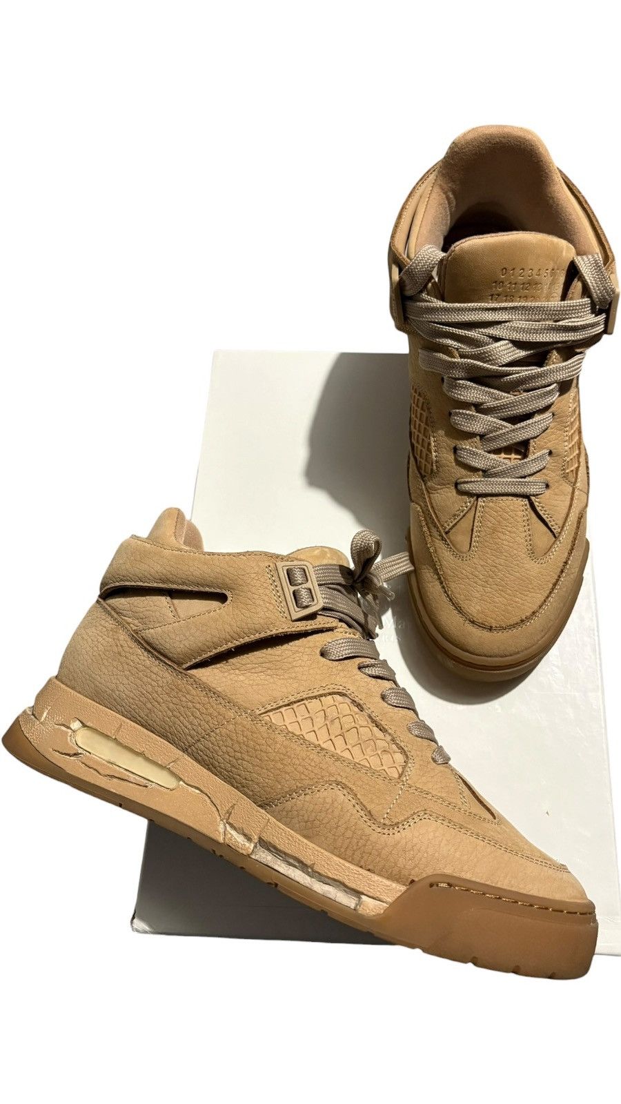 Maison Margiela 7 Margiela DDSTCK Mid Sneaker Deadstock dark orzo cream tan Size US 7 / EU 40 - 1 Thumbnail