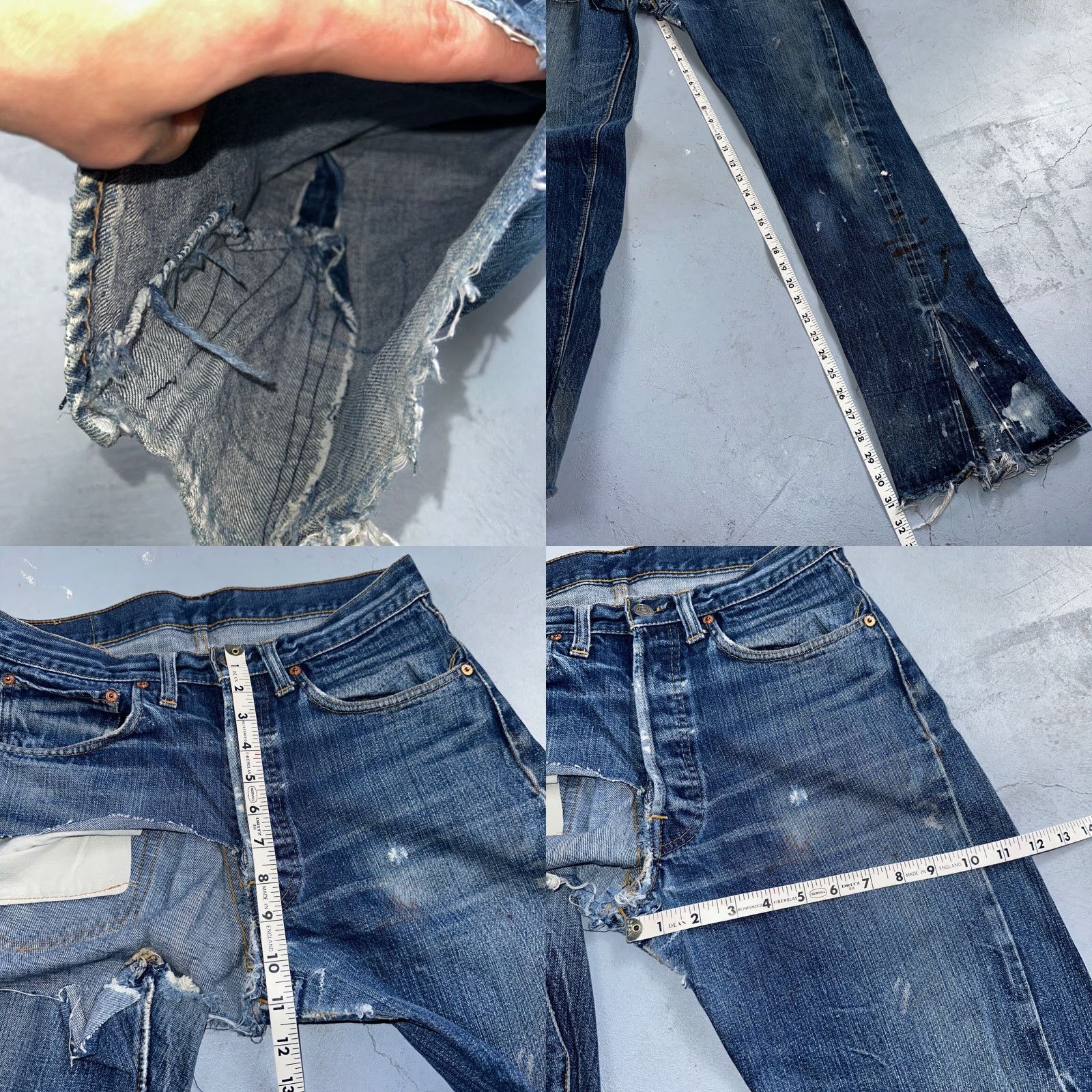 Levi's VINTAGE Levis 501 VTG 70s SS Redline Selvedge Jeans XX Thrashed Boot Cut Act 30x31 Size US 30 / EU 46 - 8 Thumbnail