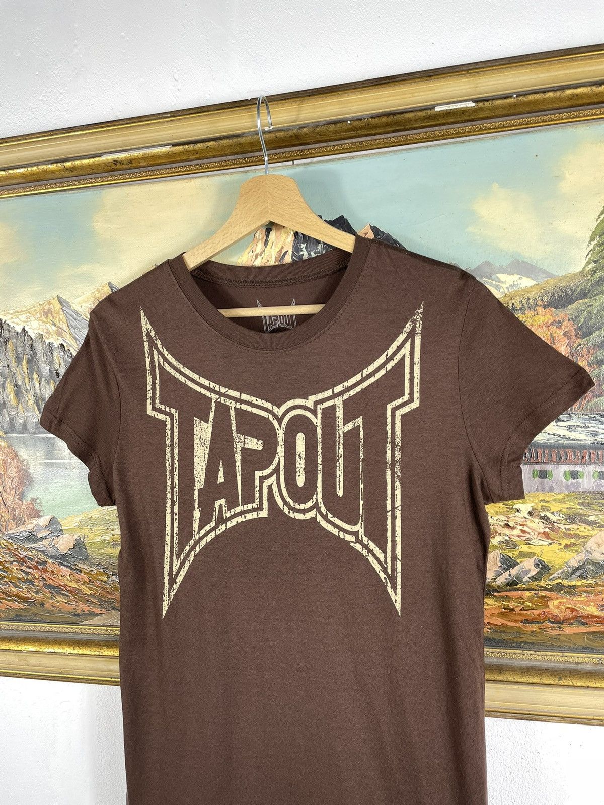 Affliction × Tapout Brown Vitnage Retro Y2k 00s Tapout T shirt Blouse Top Tee Size M / US 6-8 / IT 42-44 - 4 Thumbnail