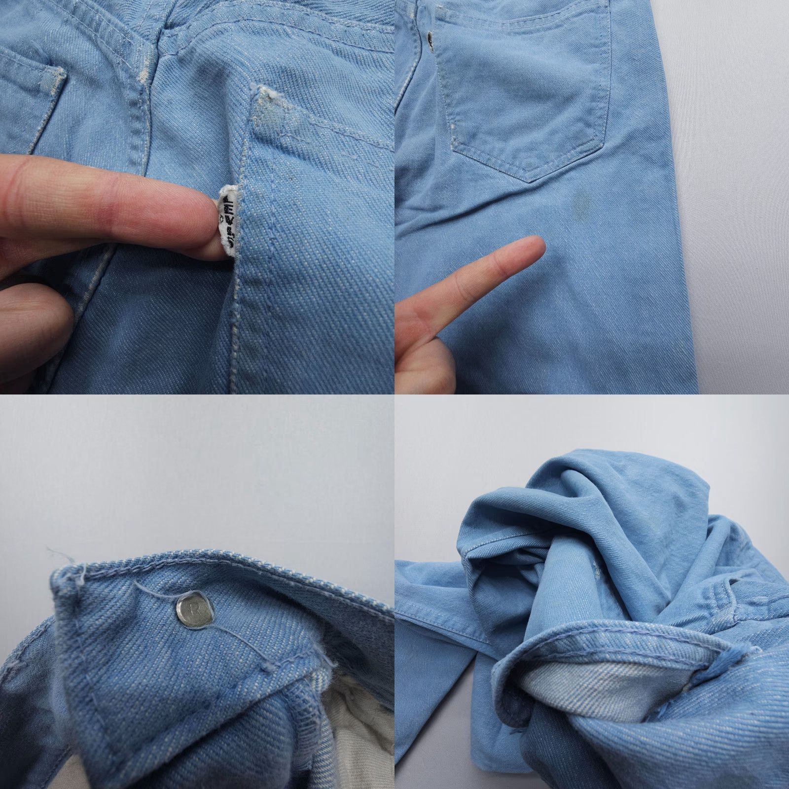 Levi's VINTAGE Levi's Jeans 32 x 30 Light Blue 70s 80s White Tab Straight Denim Mens Regular Blue Comfort Distressed Pockets 5-Pocket Design USA Size US 32 / EU 48 - 9 Thumbnail