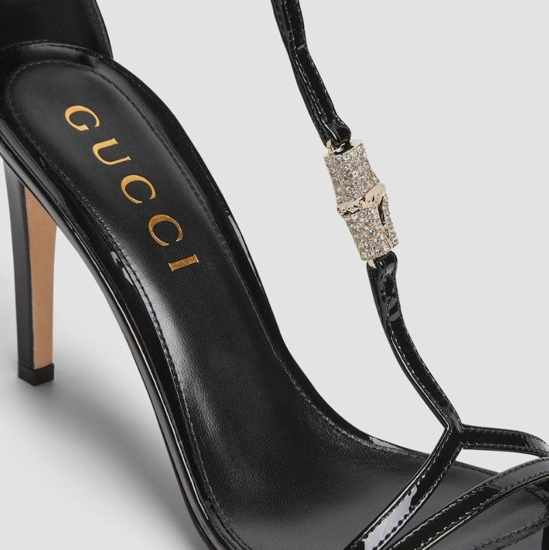 Gucci o1loc1c0426 835736 Women's Sandals With Bamboo in Black Size US 6 / IT 36 - 3 Thumbnail