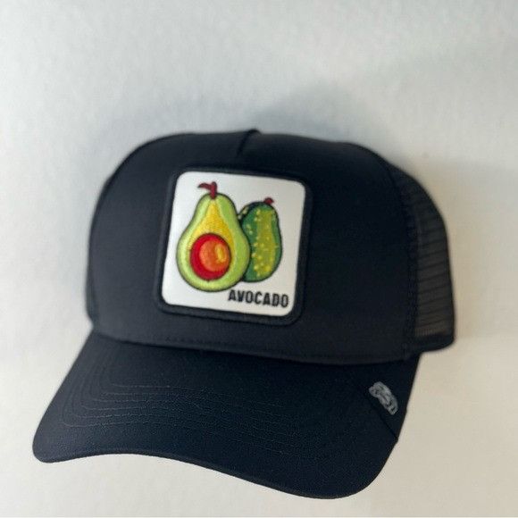 Designer NEW AVOCADO PATCH BLACK TRUCKER MESH CAP HAT Size ONE SIZE - 3 Thumbnail