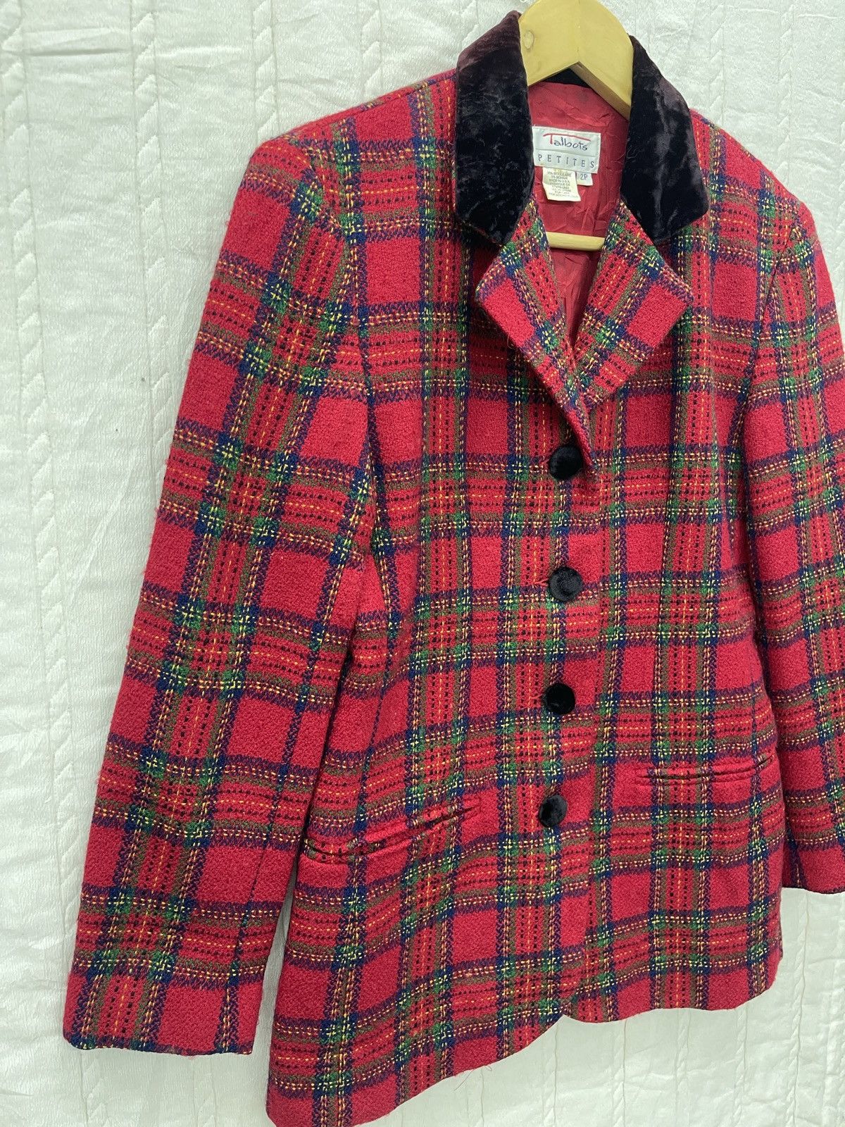 Robert Talbott × Talbots × Vintage ARCHIVE💥TALBOTS PETITES WOOL BLAZER Size S / US 4 / IT 40 - 2 Thumbnail
