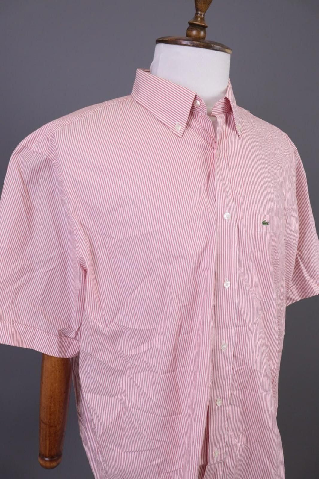 Lacoste Lacoste Regular Fit Pink Pinstripe Button Up Shirt Size 46 Size US M / EU 48-50 / 2 - 7 Thumbnail