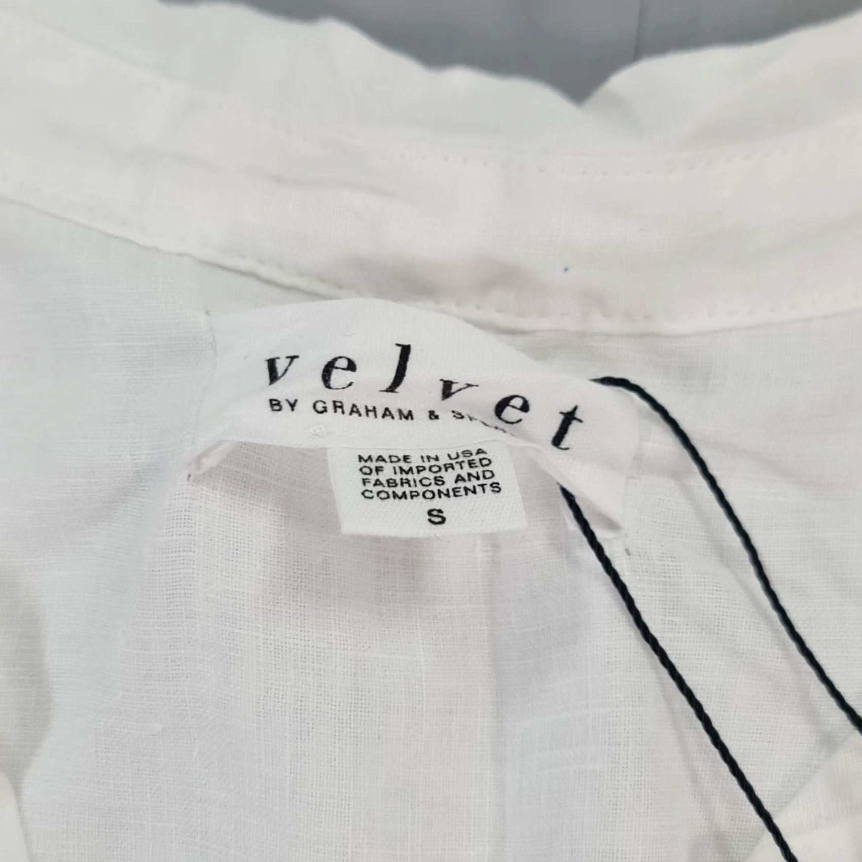 Velvet Velvet by Graham & Spencer Womens Dress White Small Linen Knee Length Long Sleeve Collared Button Pockets Casual Shirt Dress Designers Size S / US 4 / IT 40 - 4 Thumbnail