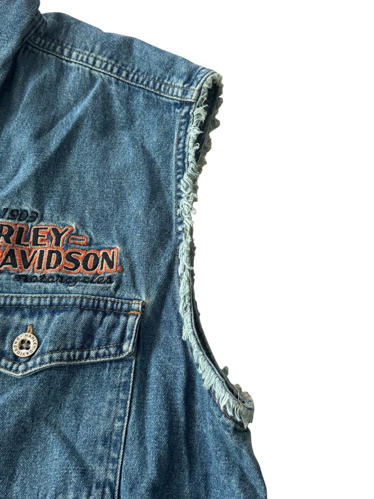 Harley Davidson Harley Davidson USA Vintage Button Up Denim Vest Large Size US L / EU 52-54 / 3 - 10 Thumbnail