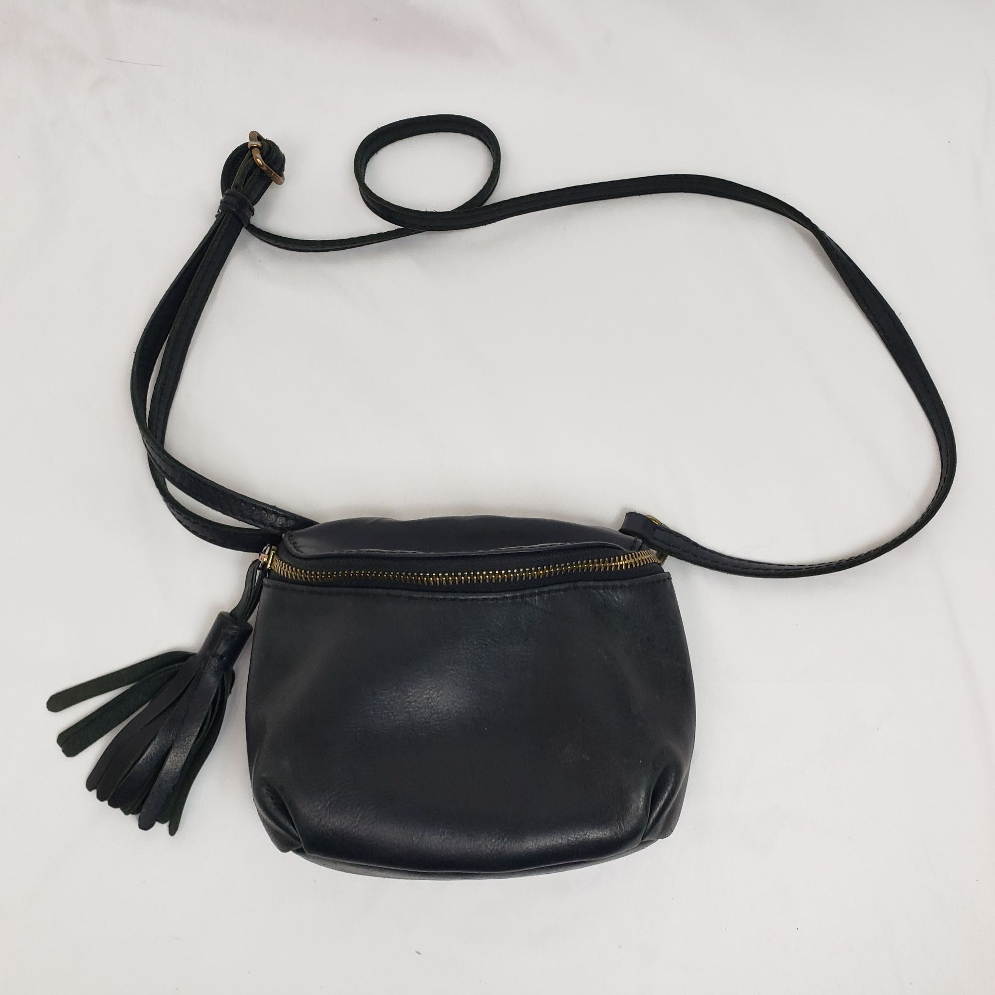 American Eagle Outfitters American Eagle Blk Italian Leather Mini Small Crossbody Bag Size ONE SIZE - 1 Thumbnail