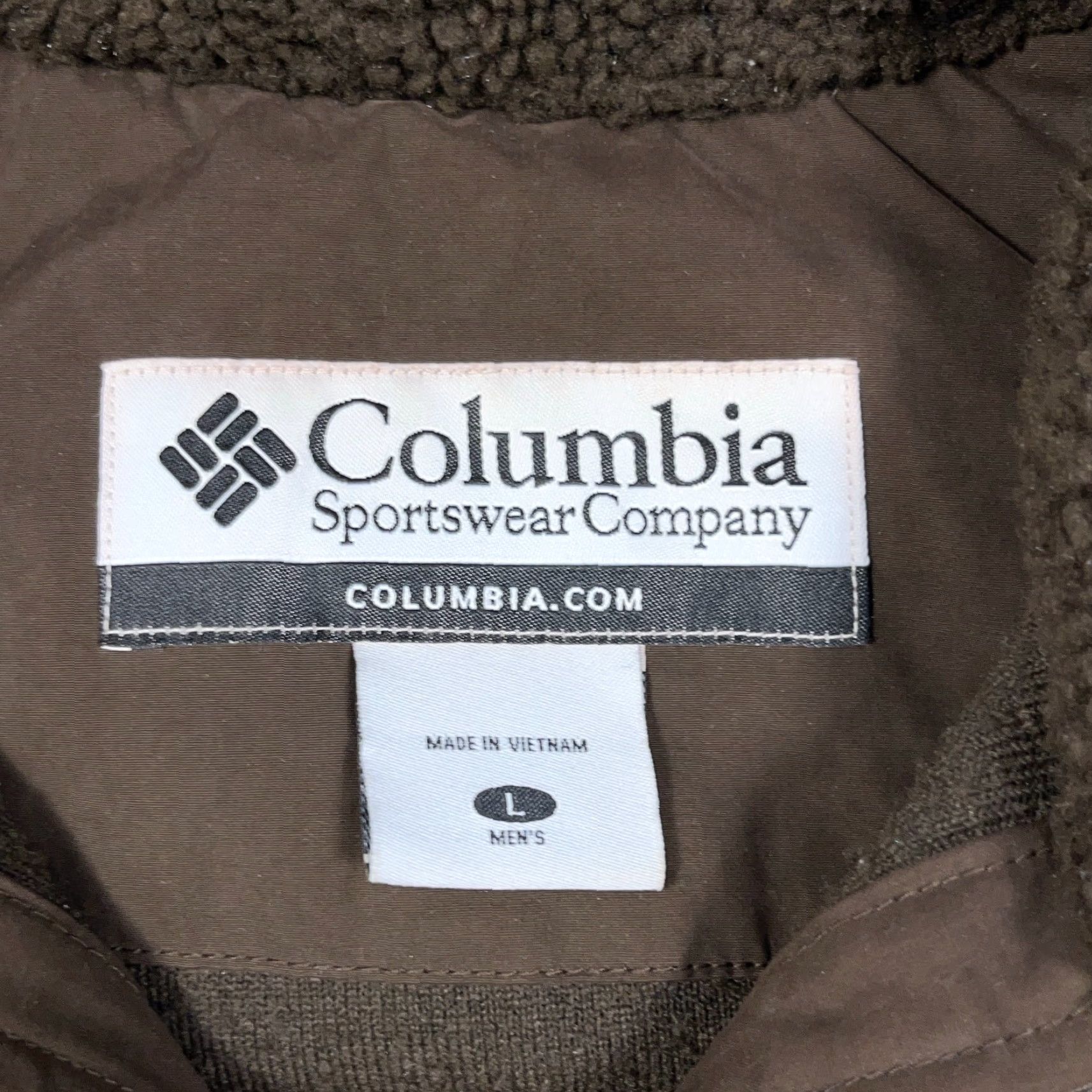 Vintage Vintage Columbia Jacket Men L Dark Brown Sherpa Fleece Elbow Pads Teddy Jacket Coat Navy Logo Zipper Pockets Folding Bottom? Size US L / EU 52-54 / 3 - 4 Thumbnail