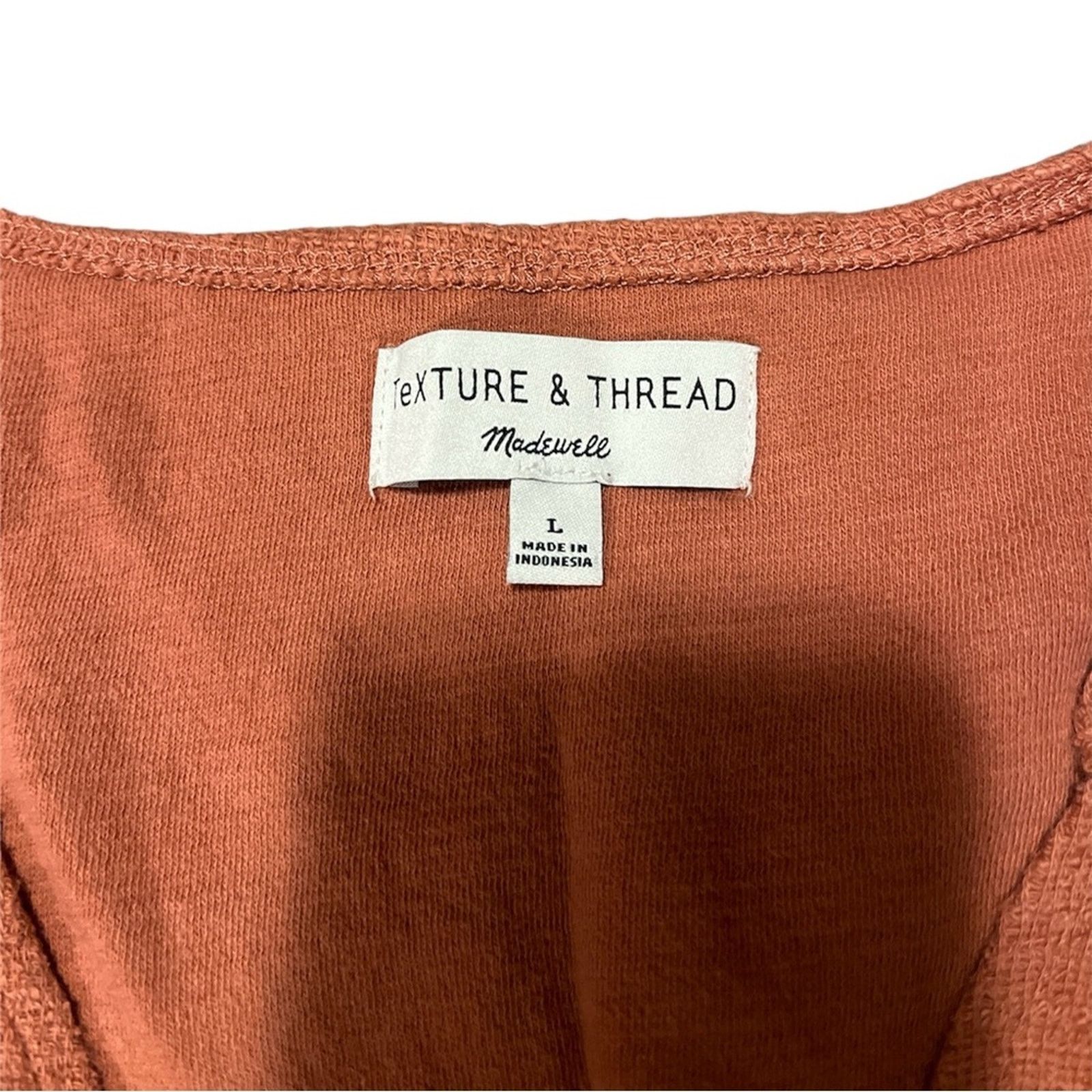 Madewell Orange/Pink Texture and Thread Madewell Blouse Size L / US 10 / IT 46 - 4 Thumbnail