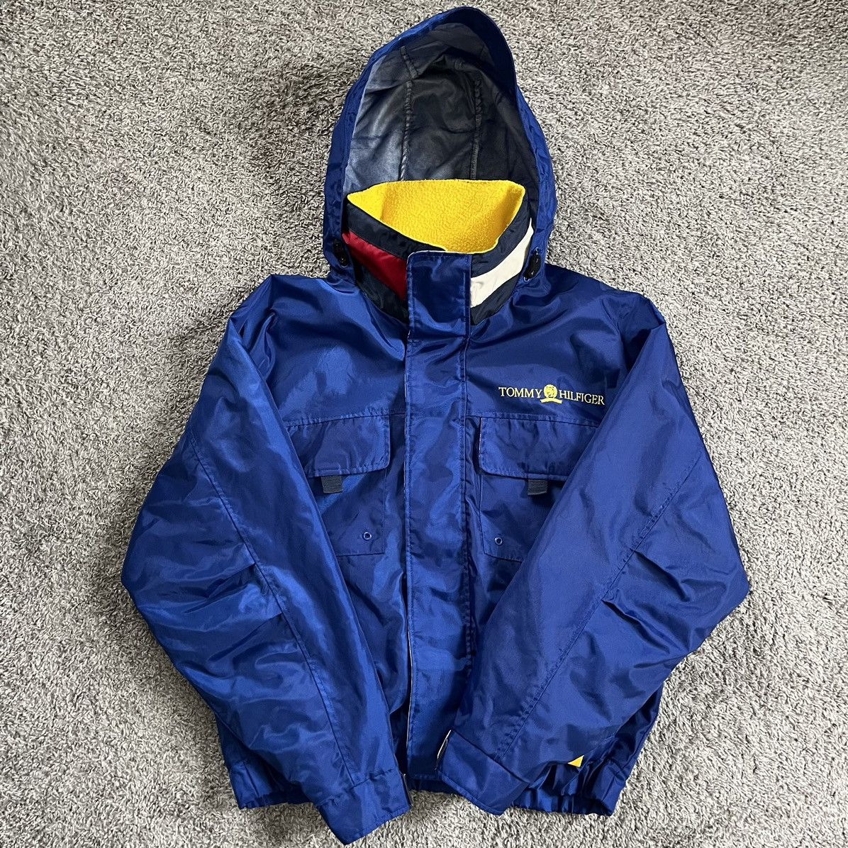 Tommy Hilfiger × Tommy Jeans × Wu-Tang Clan 🔴 Vintage Tommy Hilfiger Jacket Size Large Blue Spell Out Size US L / EU 52-54 / 3 - 11 Thumbnail