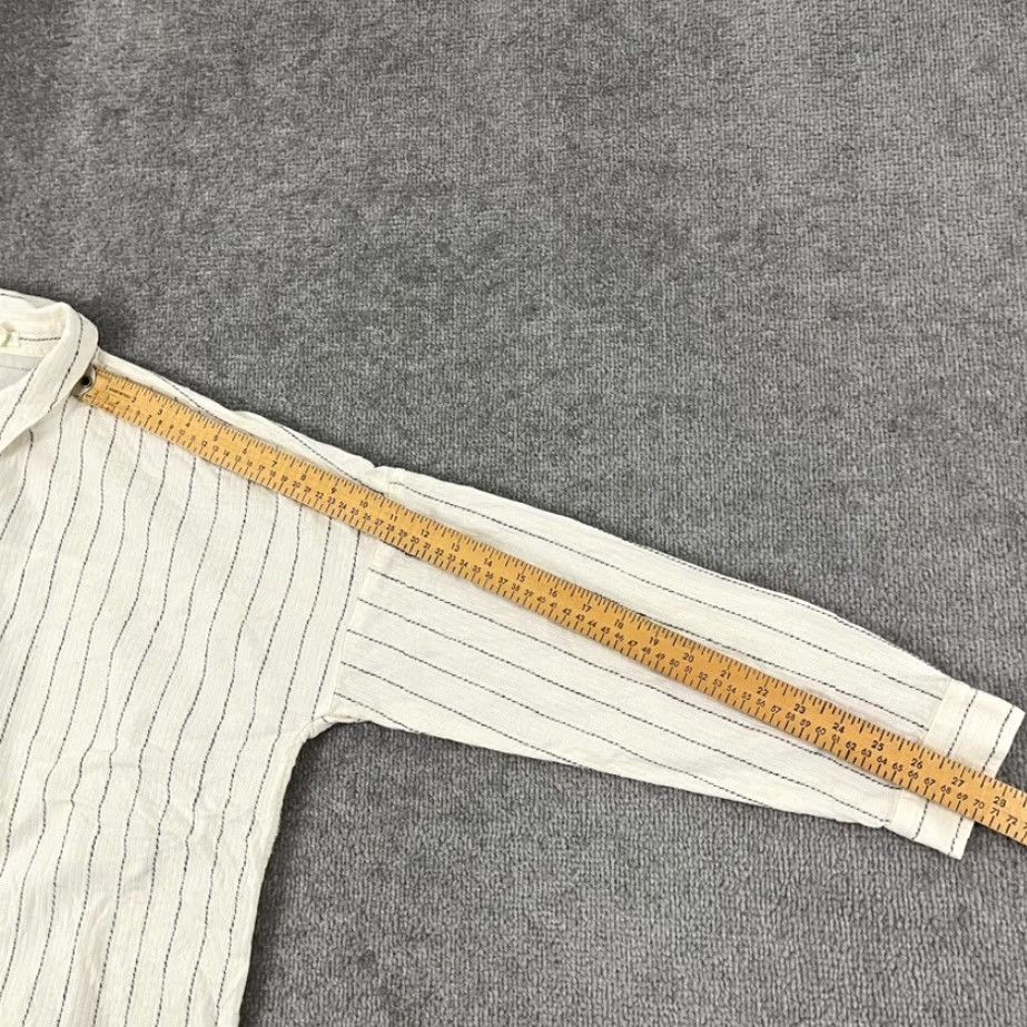 Eileen Fisher EILEEN FISHER Shirt Women S/M Oversized Boxy Striped Button Up Cream White Black Womens Size M / US 6-8 / IT 42-44 - 6 Thumbnail