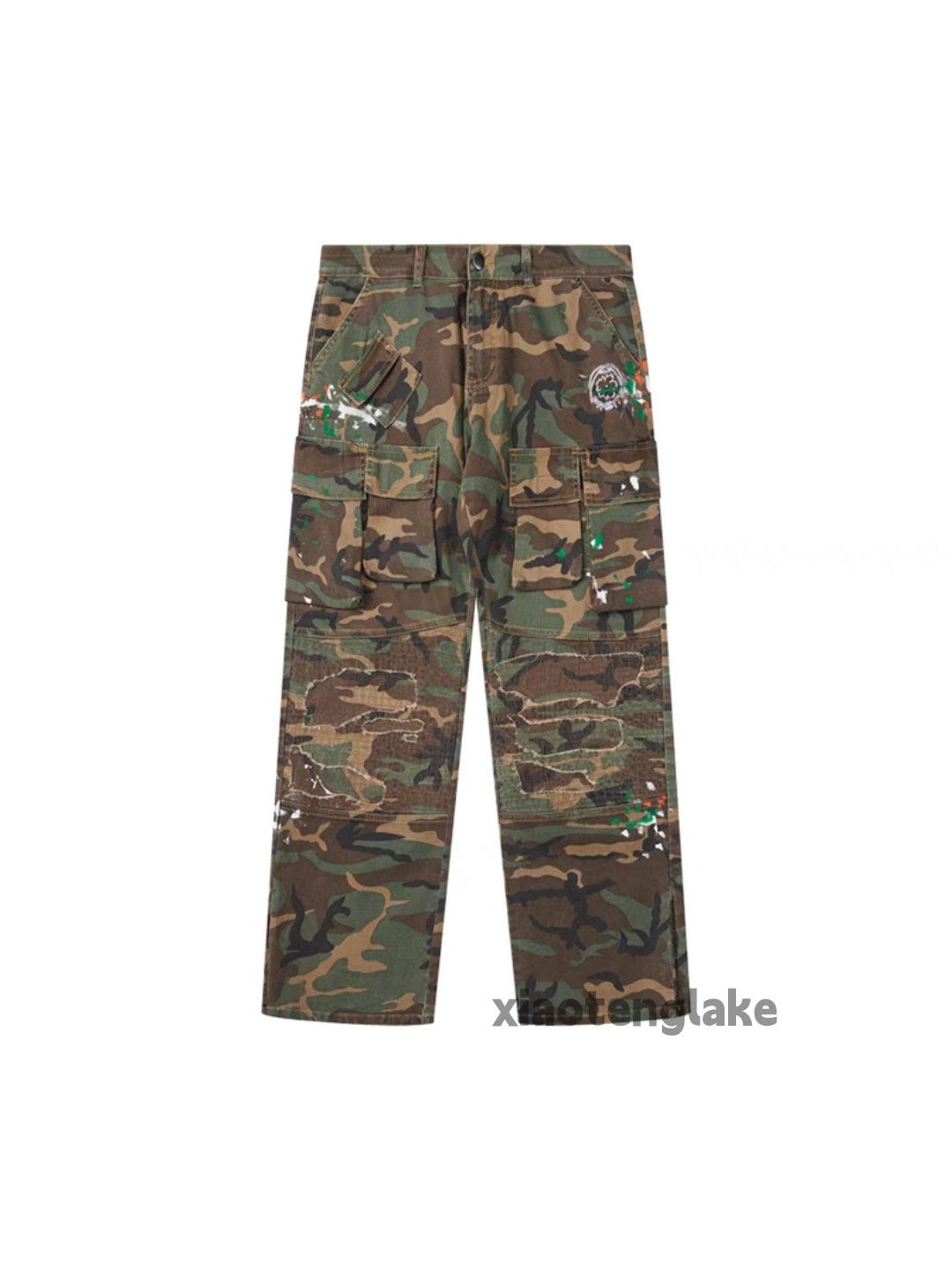 Designer × Japanese Brand × Vintage utility military outdoor patch paint camo cargo pants Size US 34 / EU 50 - 2 Thumbnail