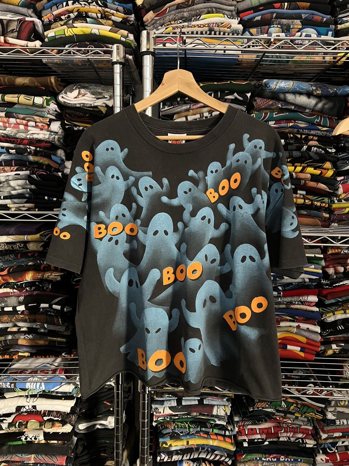 Arts & Science 90s Halloween Boo Ghost AOP Single Stitch Freeze Tee Size US XL / EU 56 / 4 - 1 Thumbnail