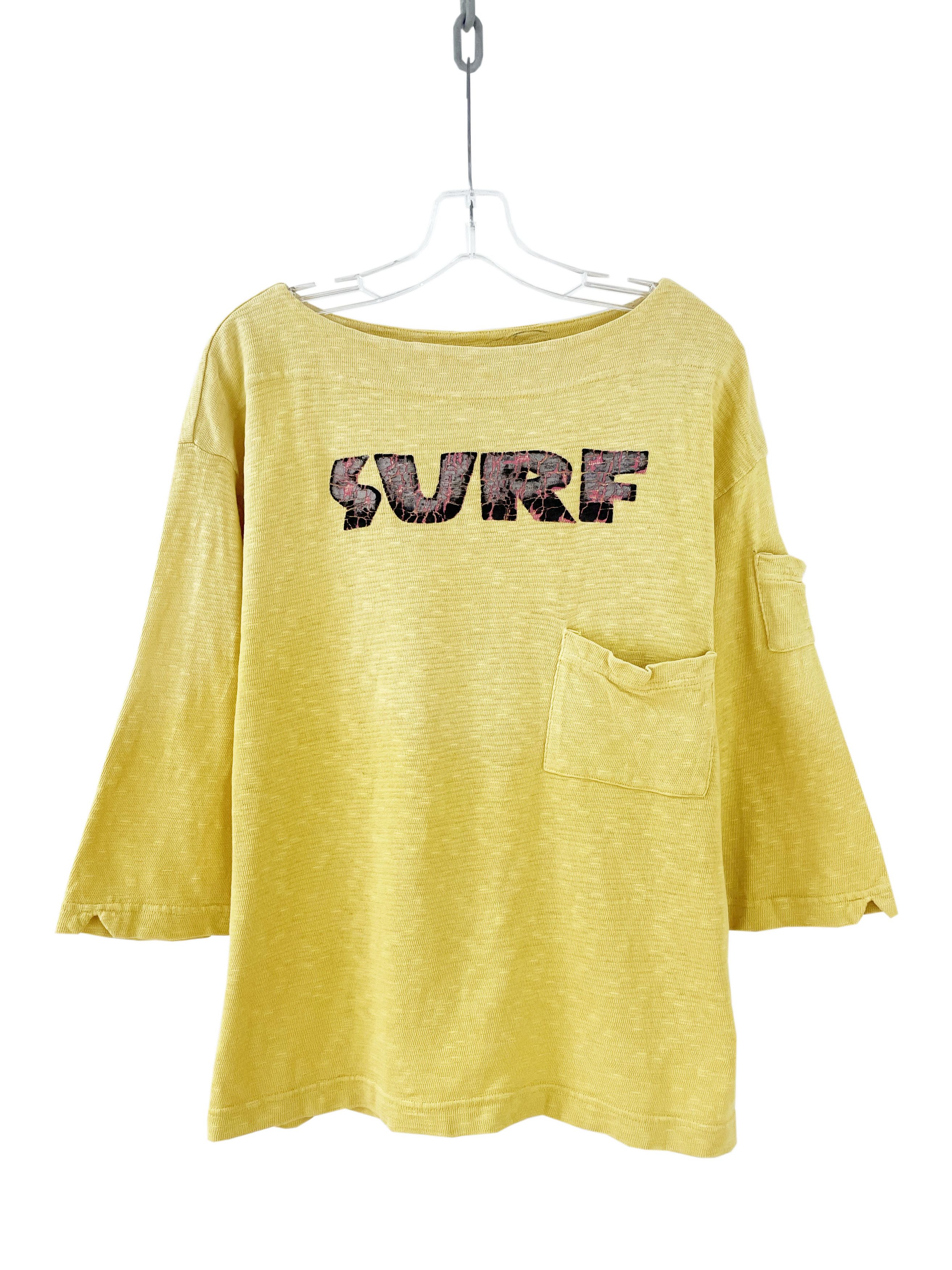 image of Kapital x Kapital Kountry Surf Longsleeve in Yellow, Men's (Size Medium)