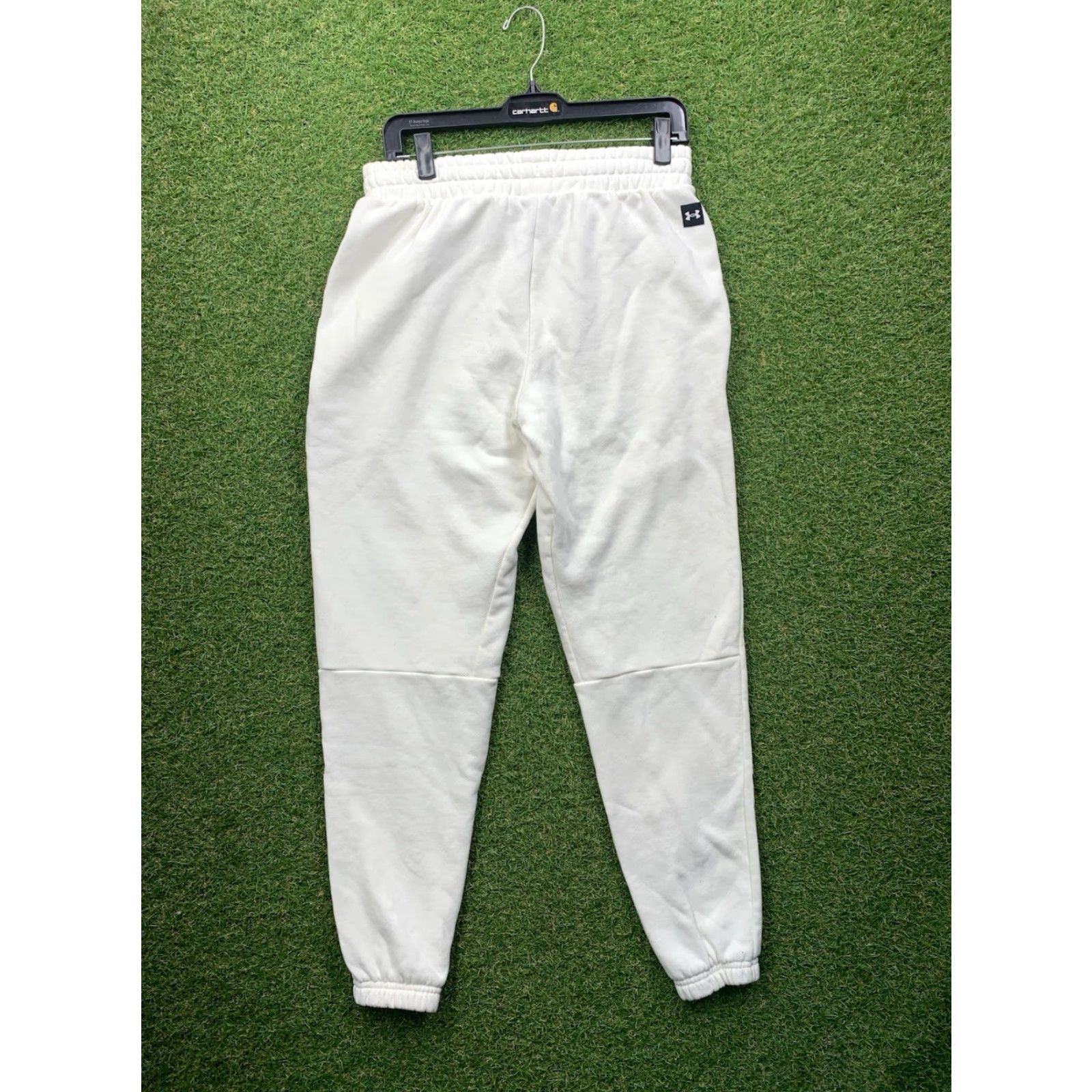 Under Armour Under Armour Project Rock Sweatpants Mens Small Stretch White Terry Gym Tapered Size US 29 - 2 Thumbnail
