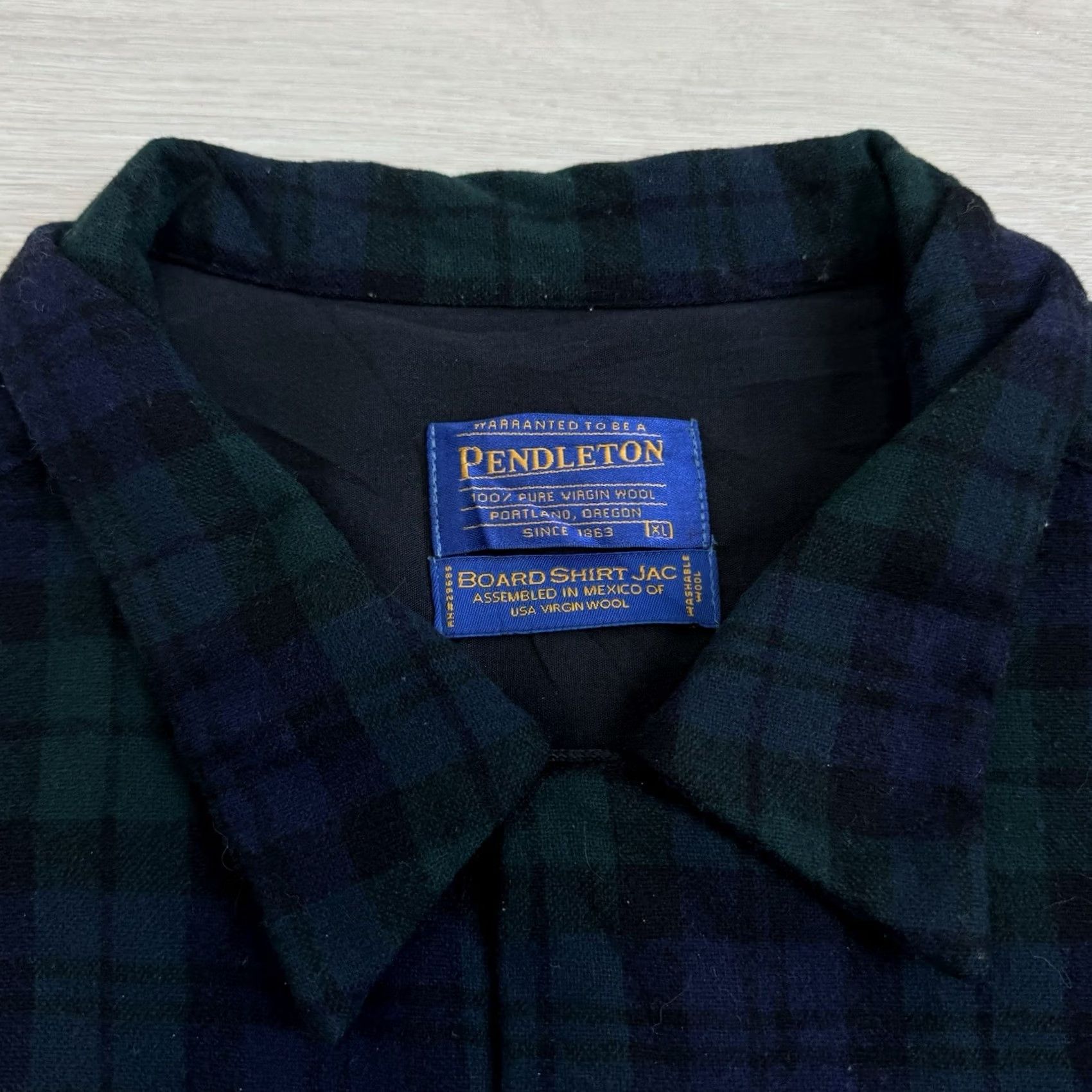 Pendleton VINTAGE Pendleton Board Shirt Jac Shirt XL Blue Plaid Wool Long Sleeve Button-Up Size US XL / EU 56 / 4 - 3 Thumbnail